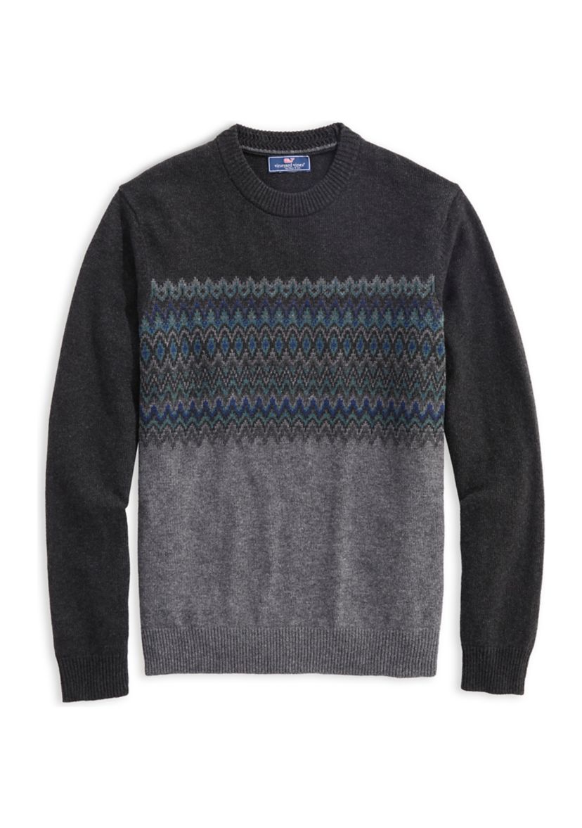 Mens Fair Isle Crew Neck Sweater