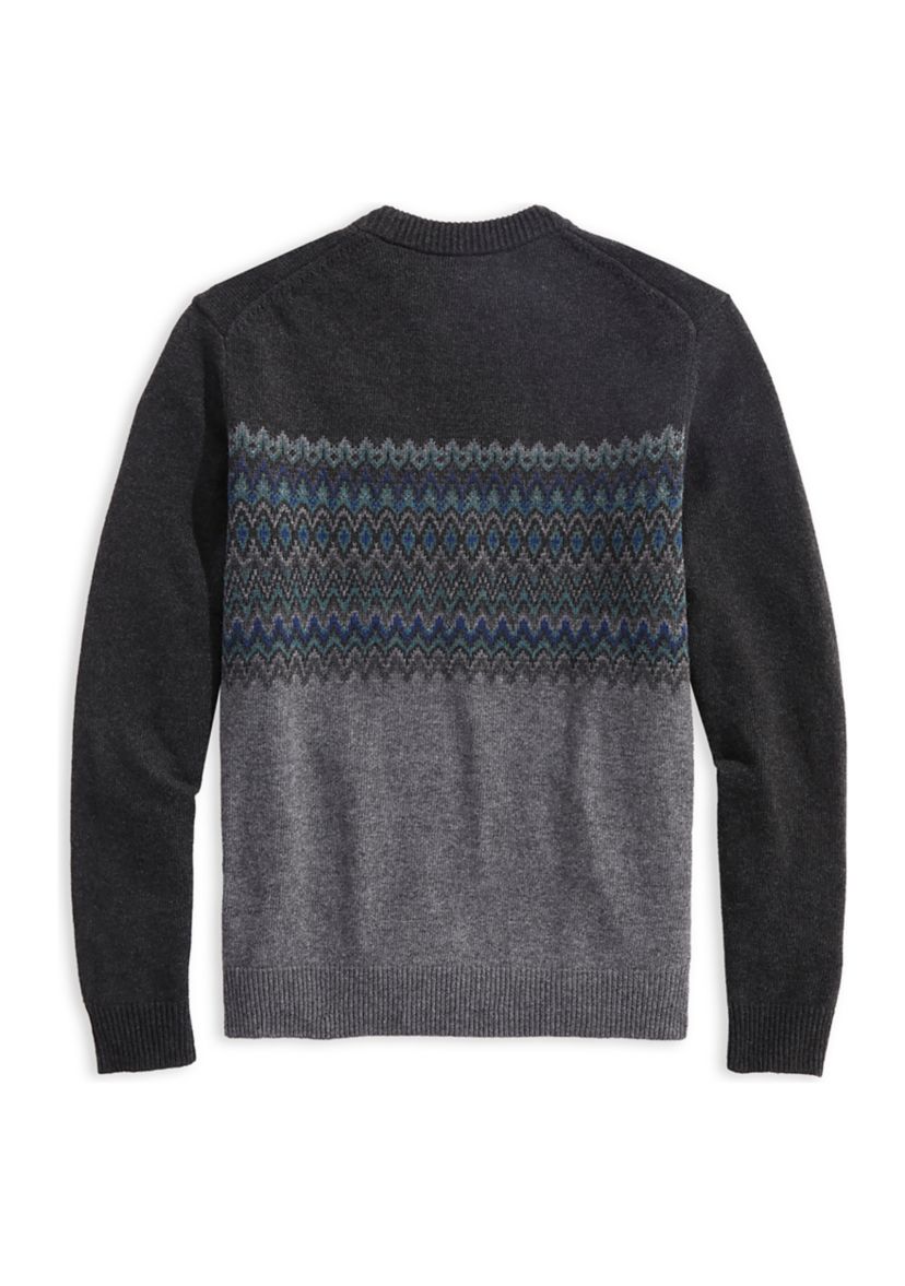 Mens Fair Isle Crew Neck Sweater
