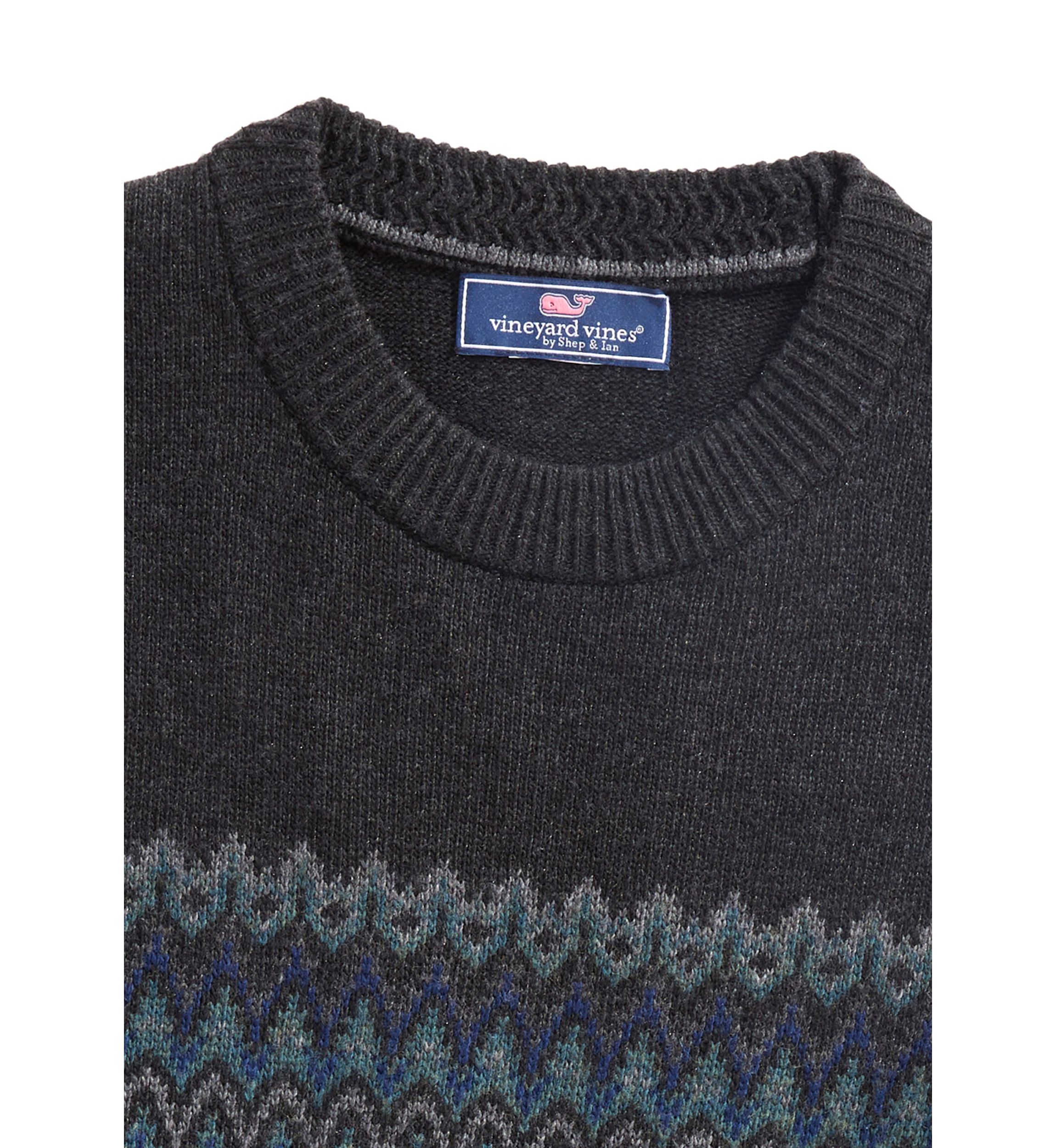 Mens Fair Isle Crew Neck Sweater