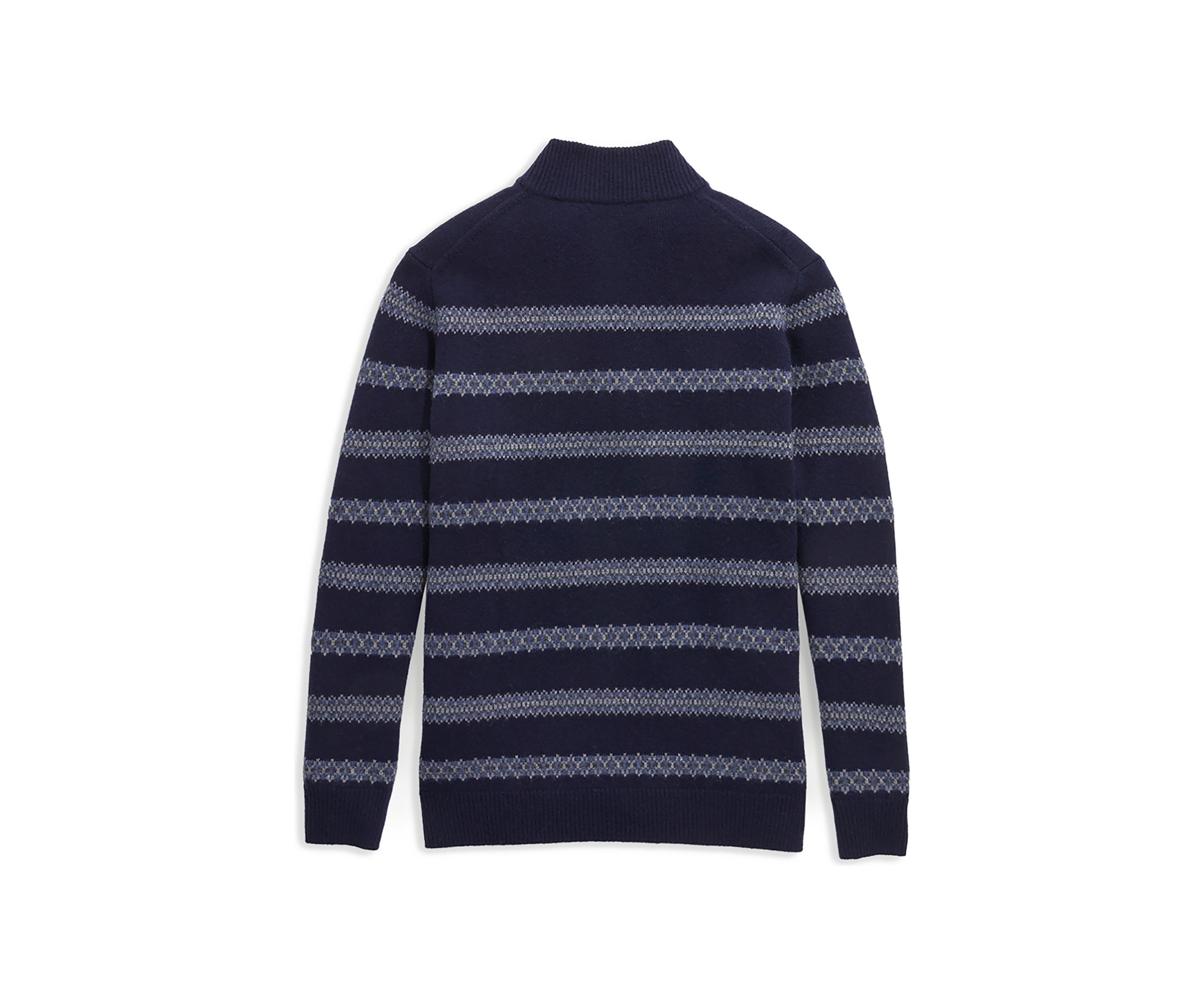 Mens Fairisle Stripe 1/4 Zip Jacket