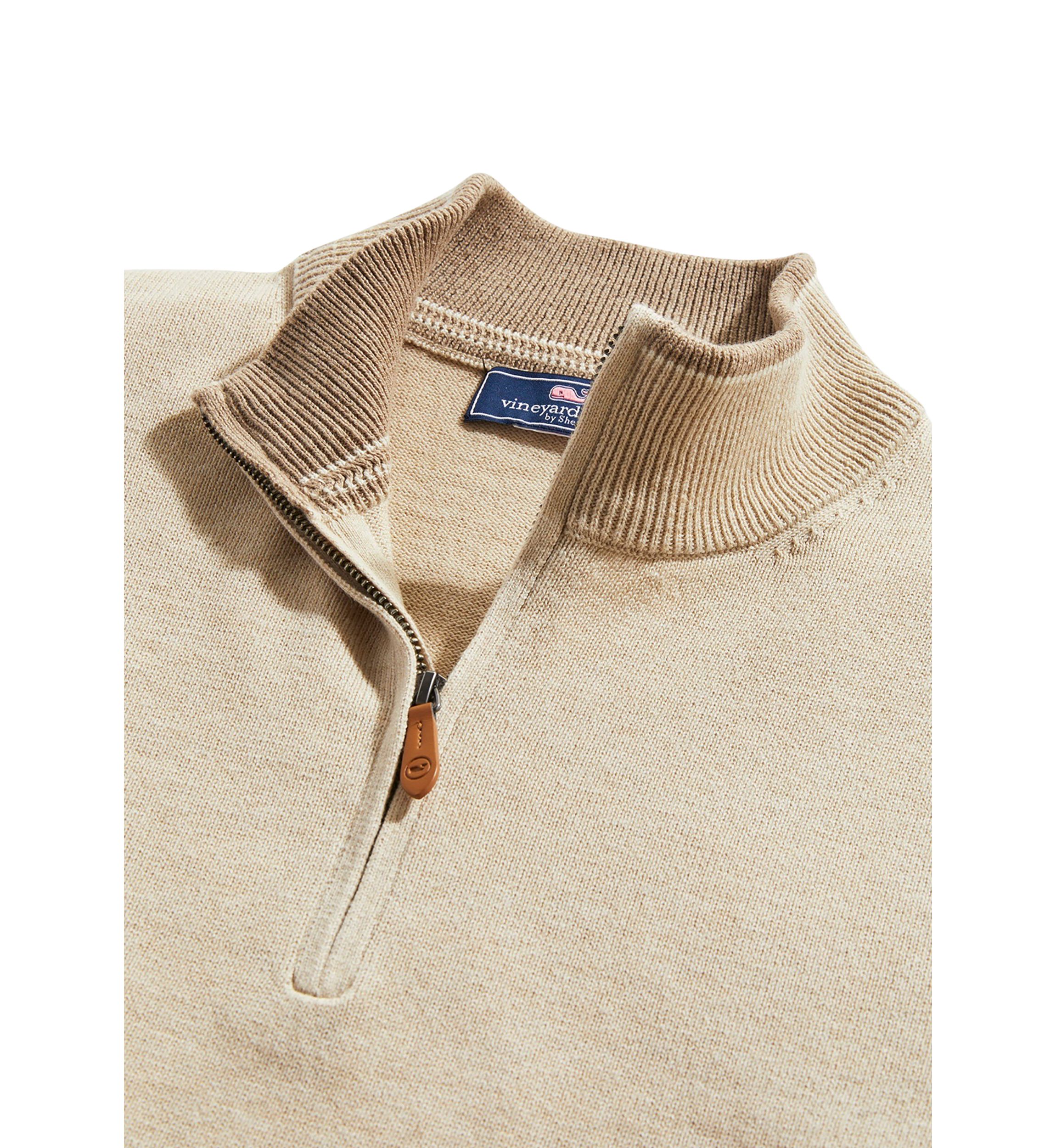 Mens Boathouse Tipping Solid Quarter Zip Sweater