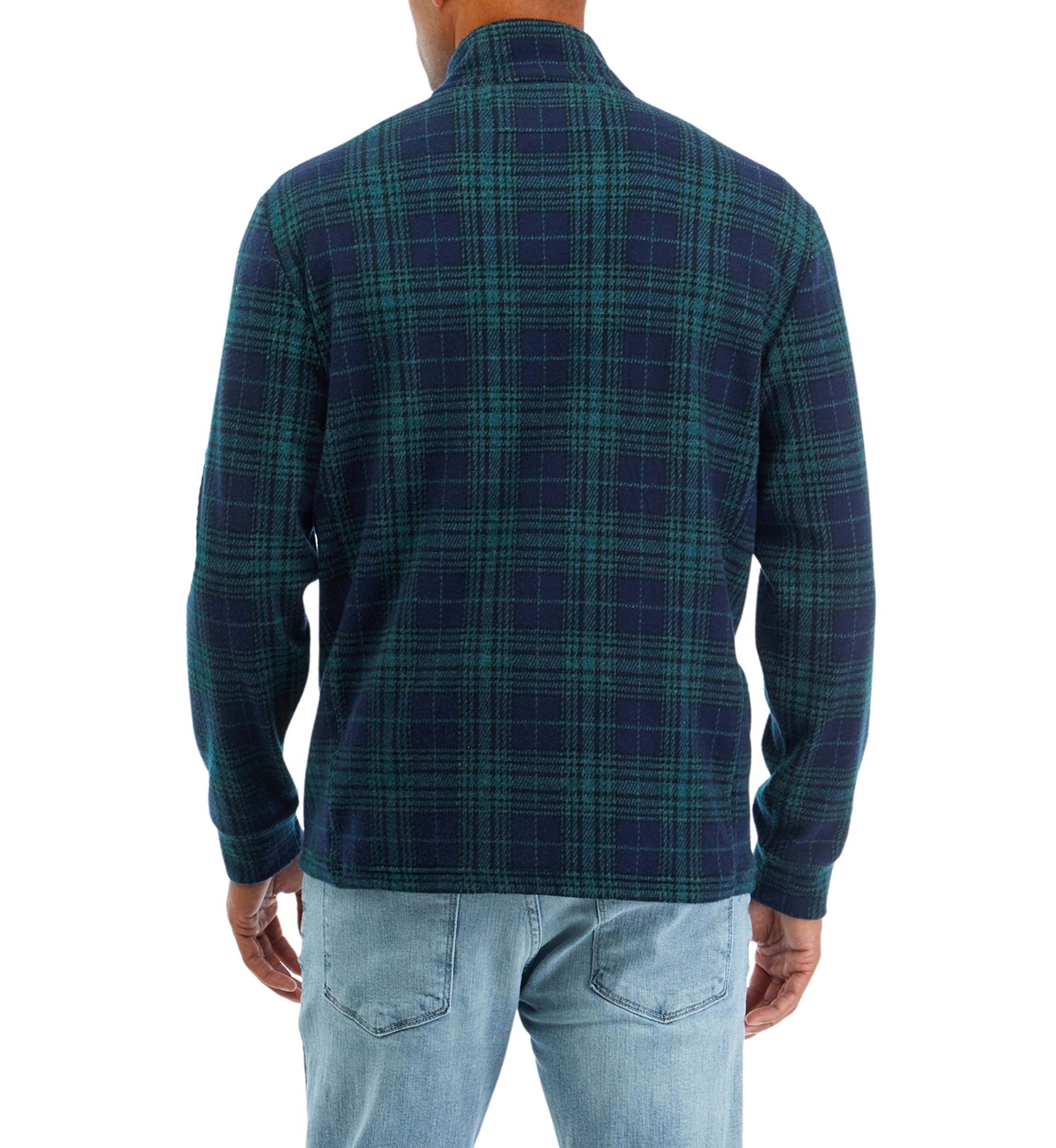 Mens Boathouse Tartan Plaid Quarter Zip Sweater