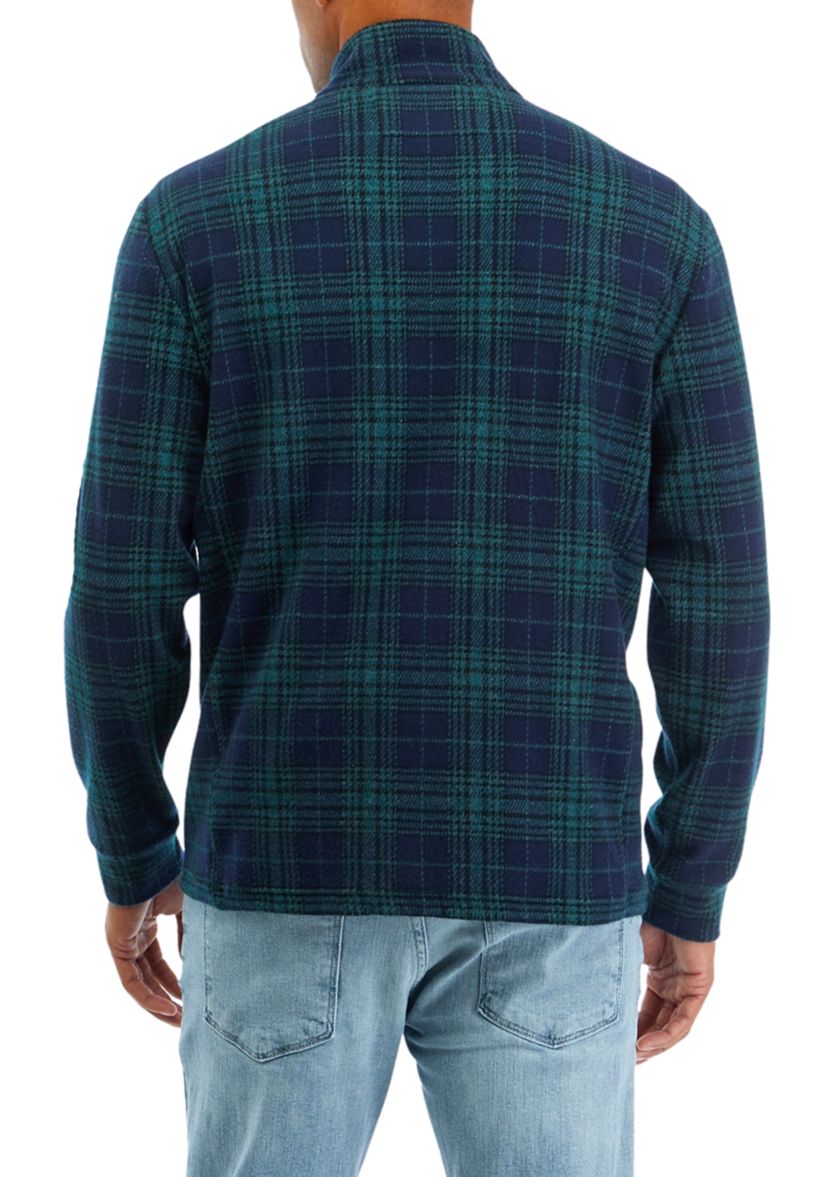 Mens Boathouse Tartan Plaid Quarter Zip Sweater