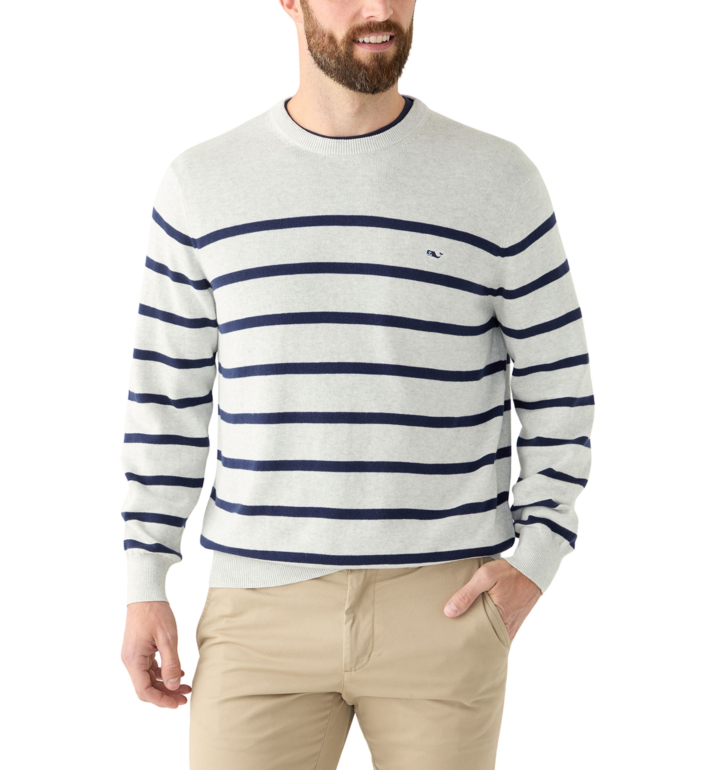 Mens Striped Crew Neck Sweater