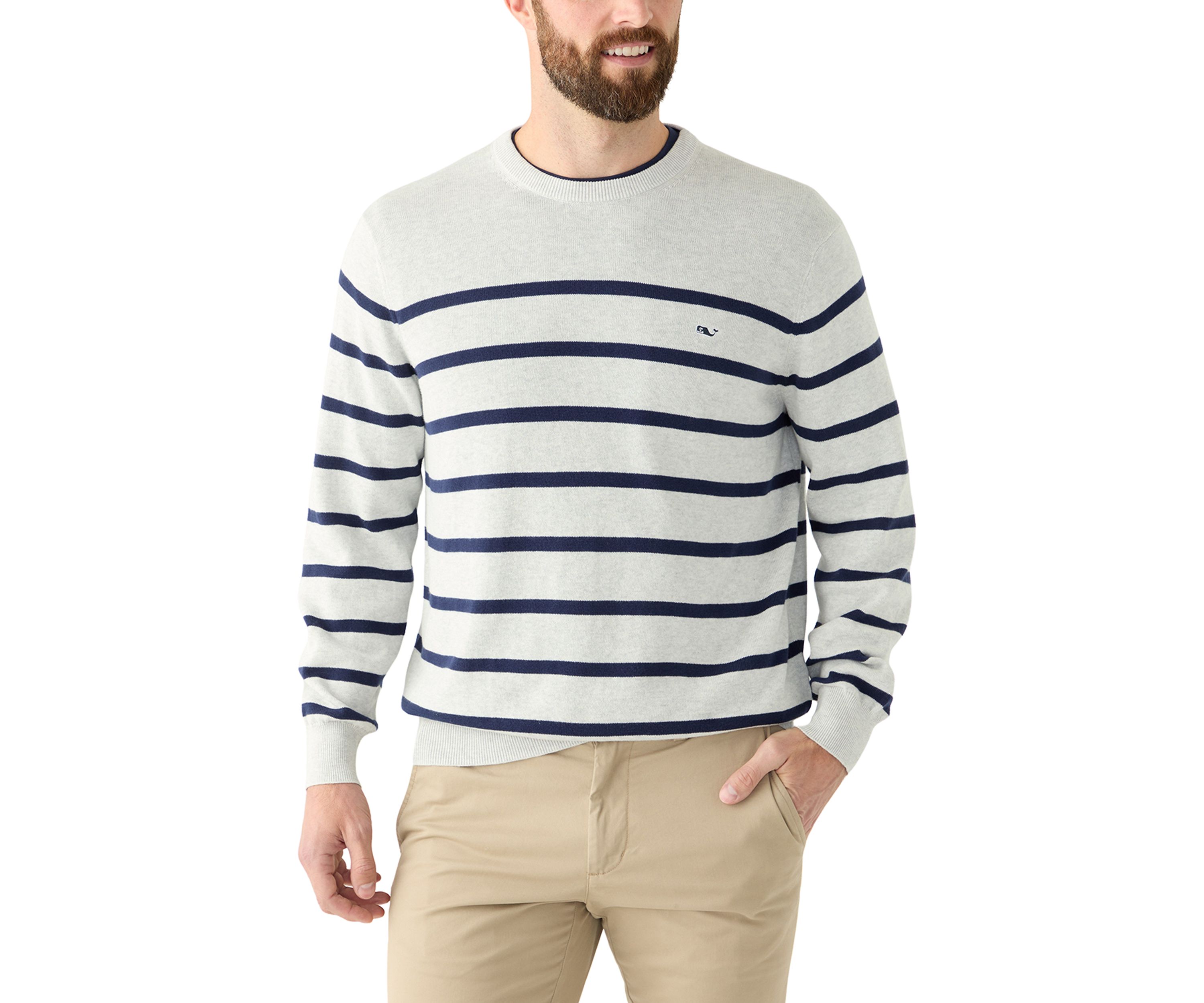 Mens Striped Crew Neck Sweater