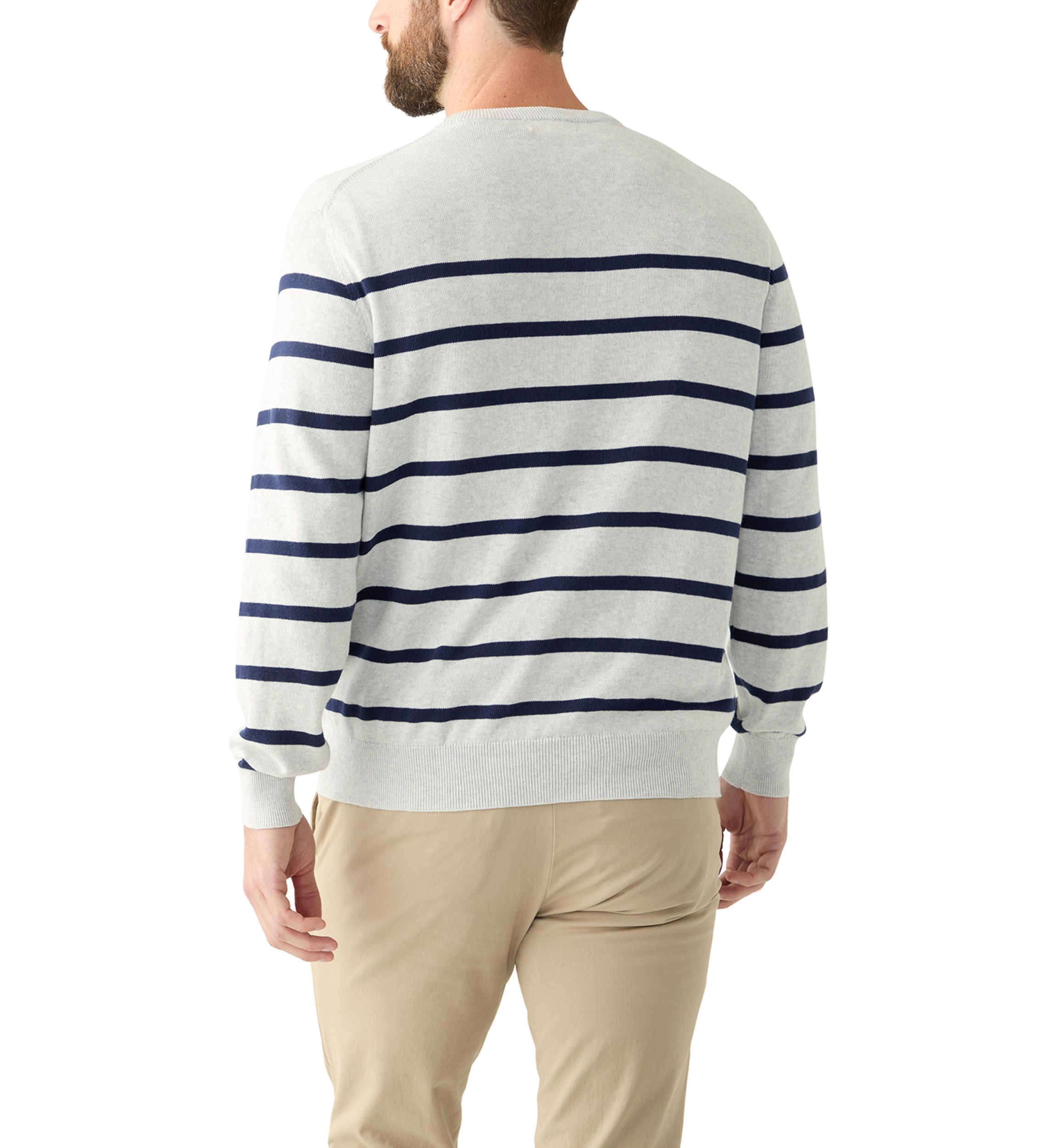Mens Striped Crew Neck Sweater