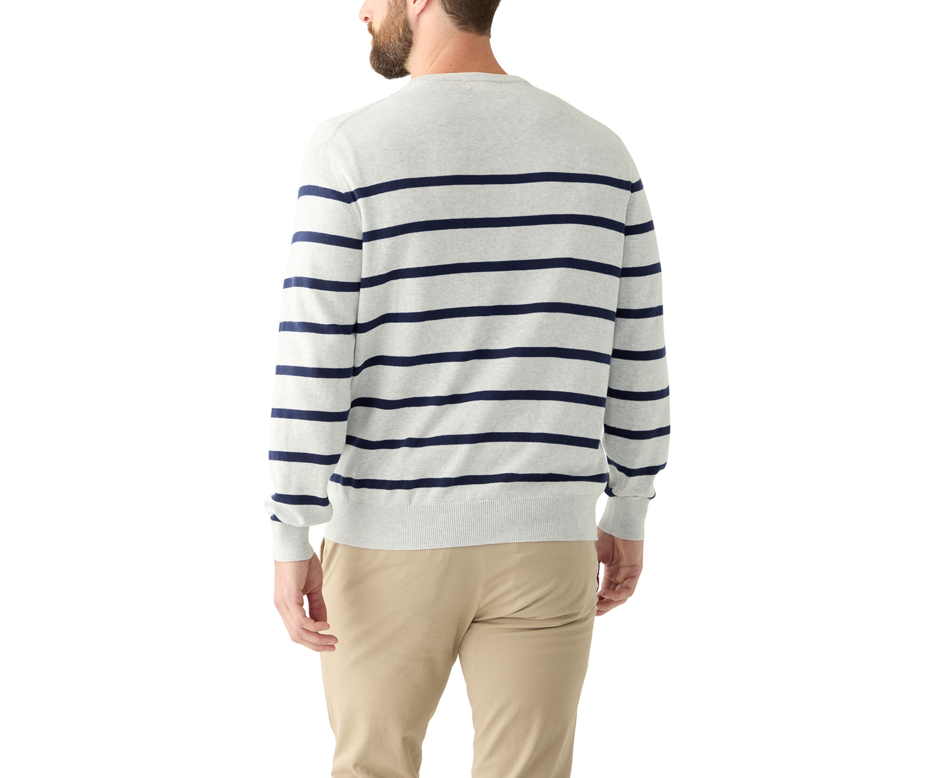Mens Striped Crew Neck Sweater