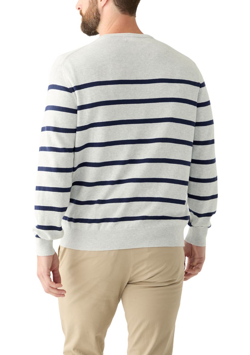 Mens Striped Crew Neck Sweater