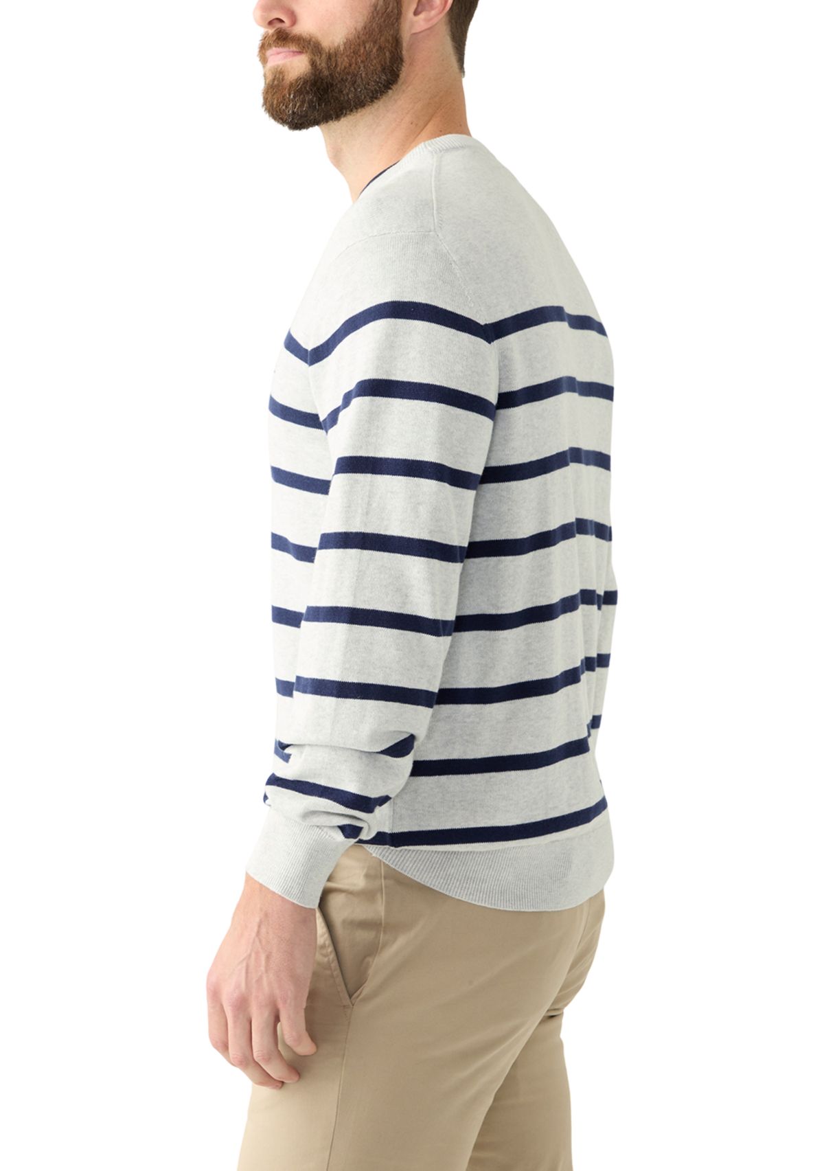 Mens Striped Crew Neck Sweater