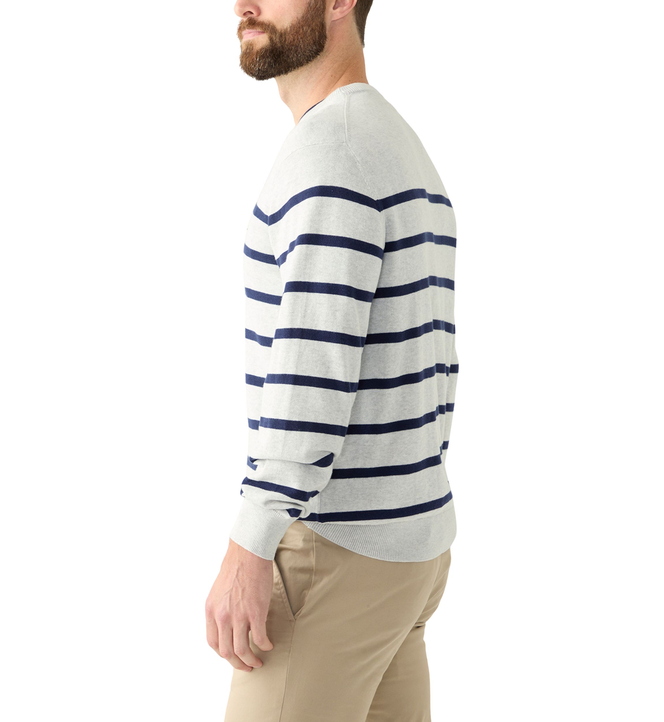 Mens Striped Crew Neck Sweater