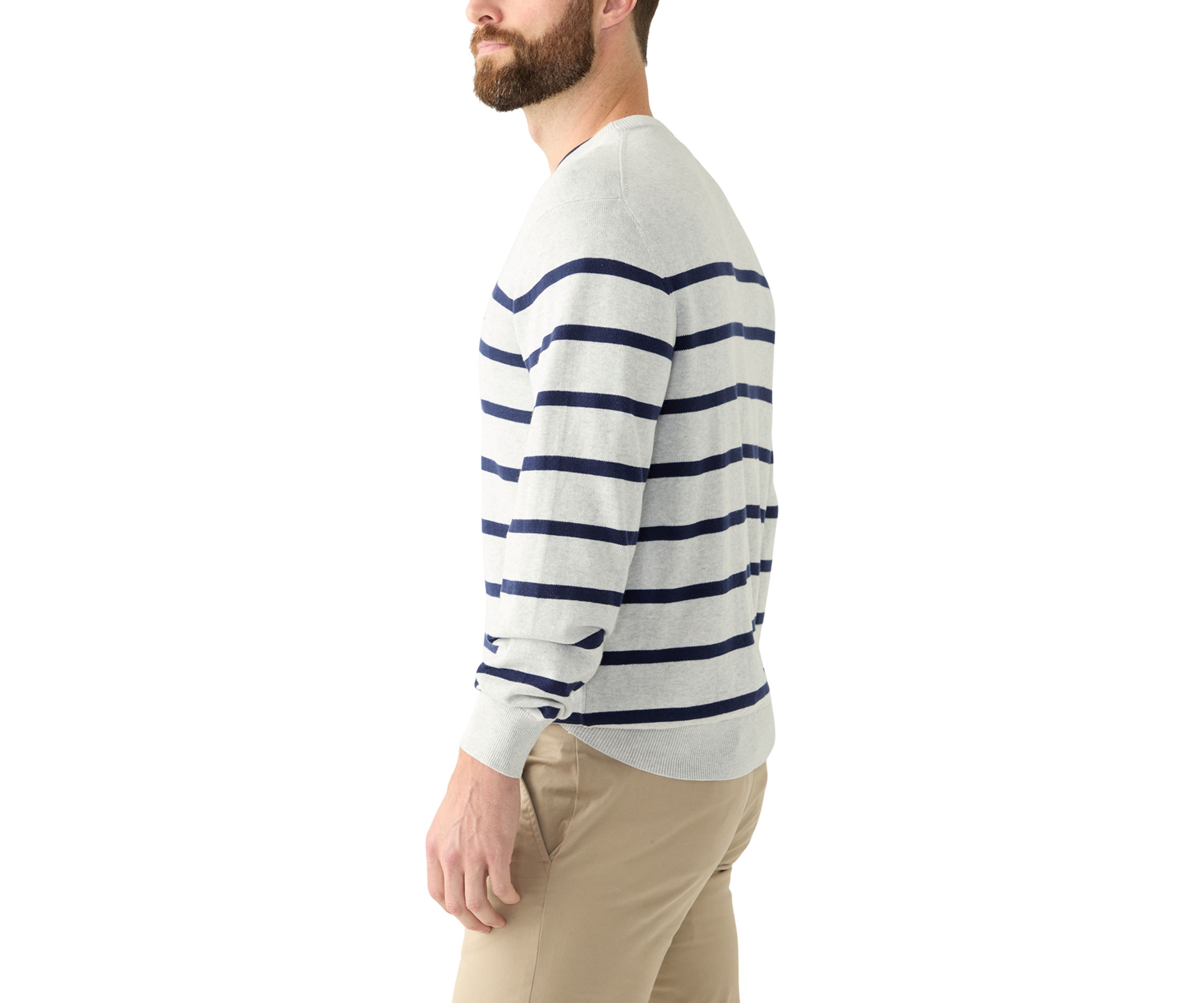 Mens Striped Crew Neck Sweater