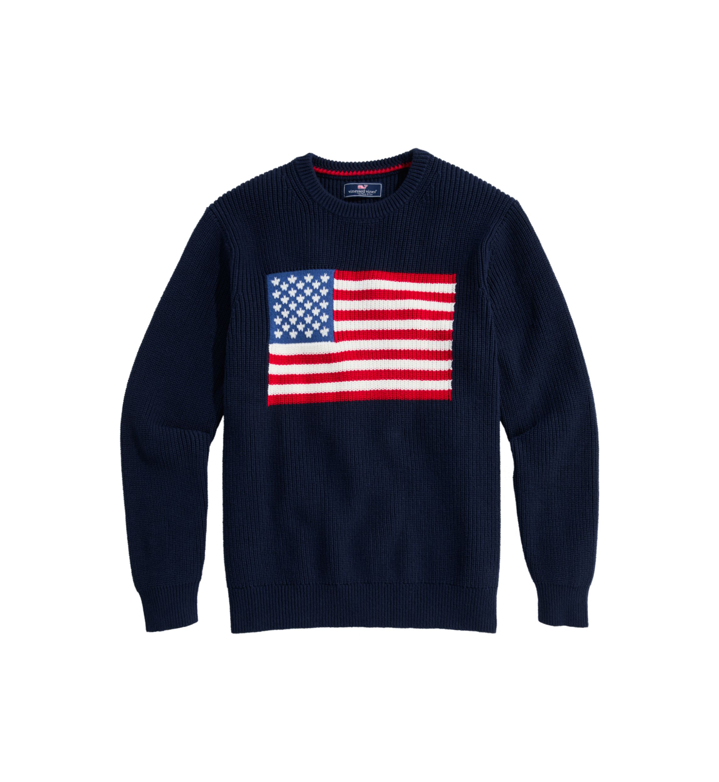 Mens American Flag Crew Neck Sweater