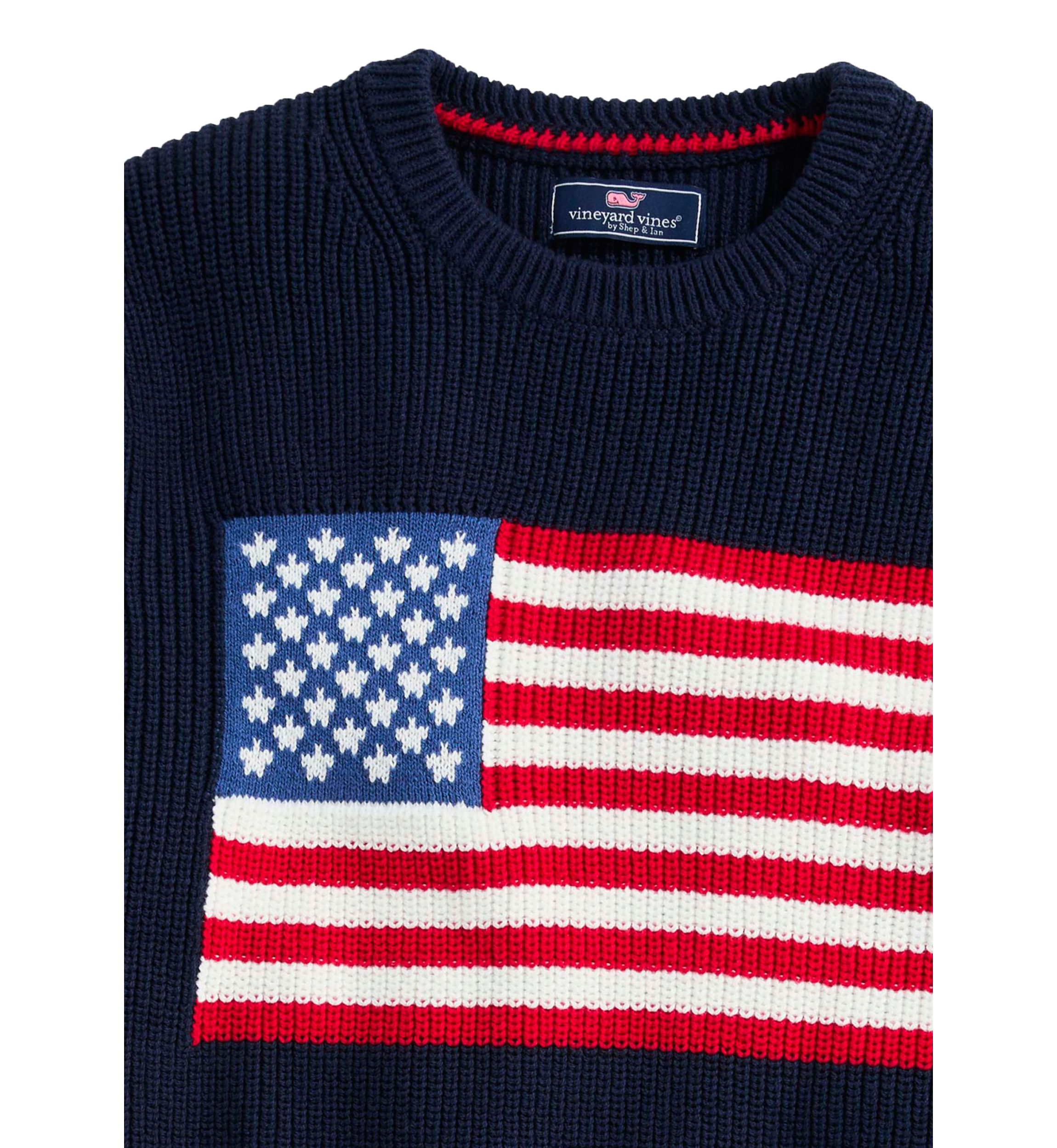 Mens American Flag Crew Neck Sweater