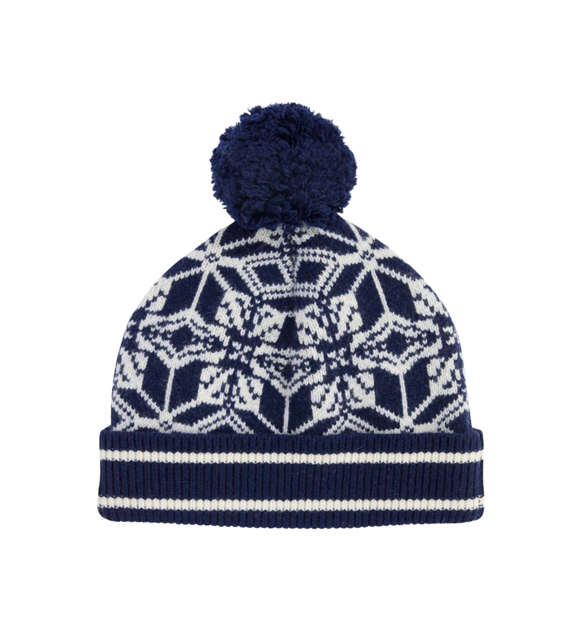 Mens Merino Wool Snowflake Beanie