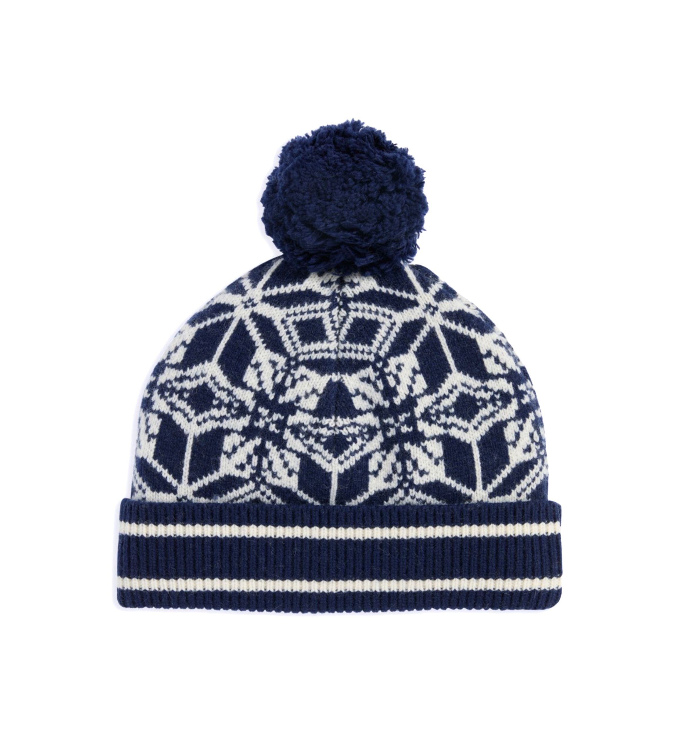 Mens Merino Wool Snowflake Beanie