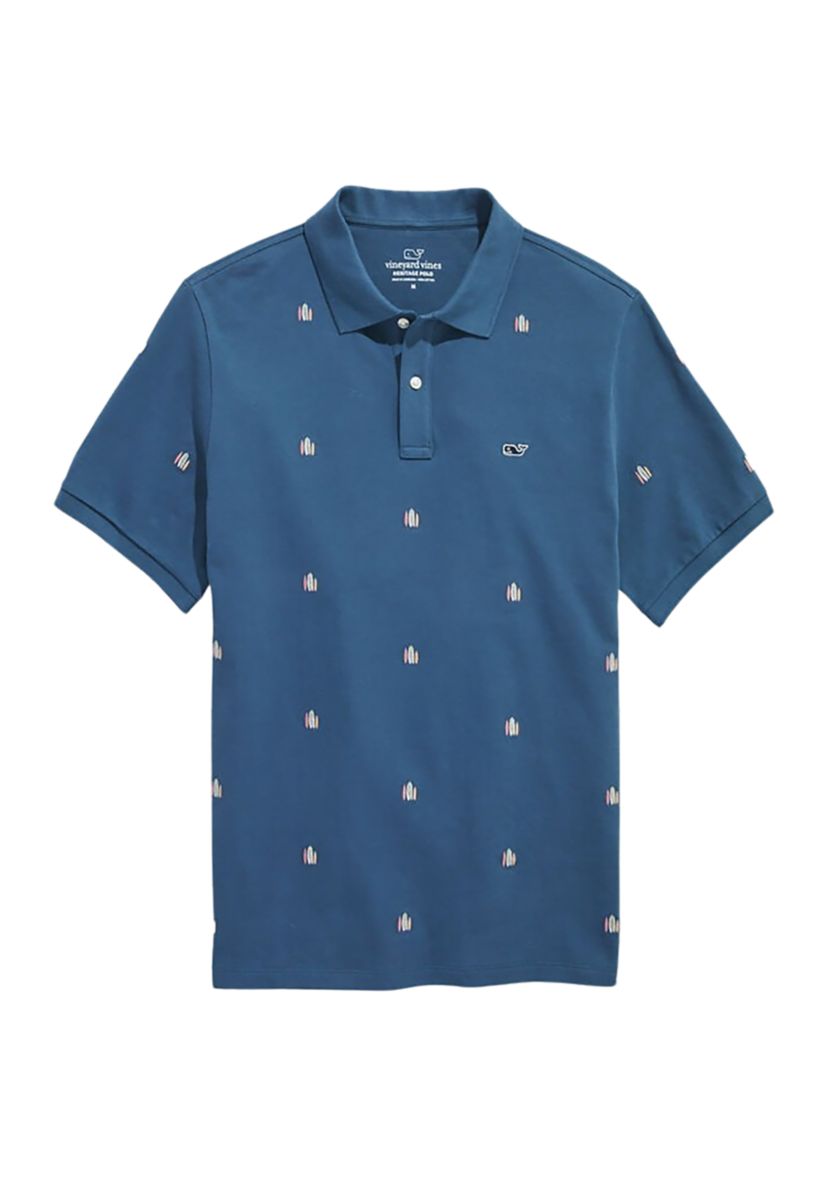 Novelty Embroidered Heritage Pique Polo