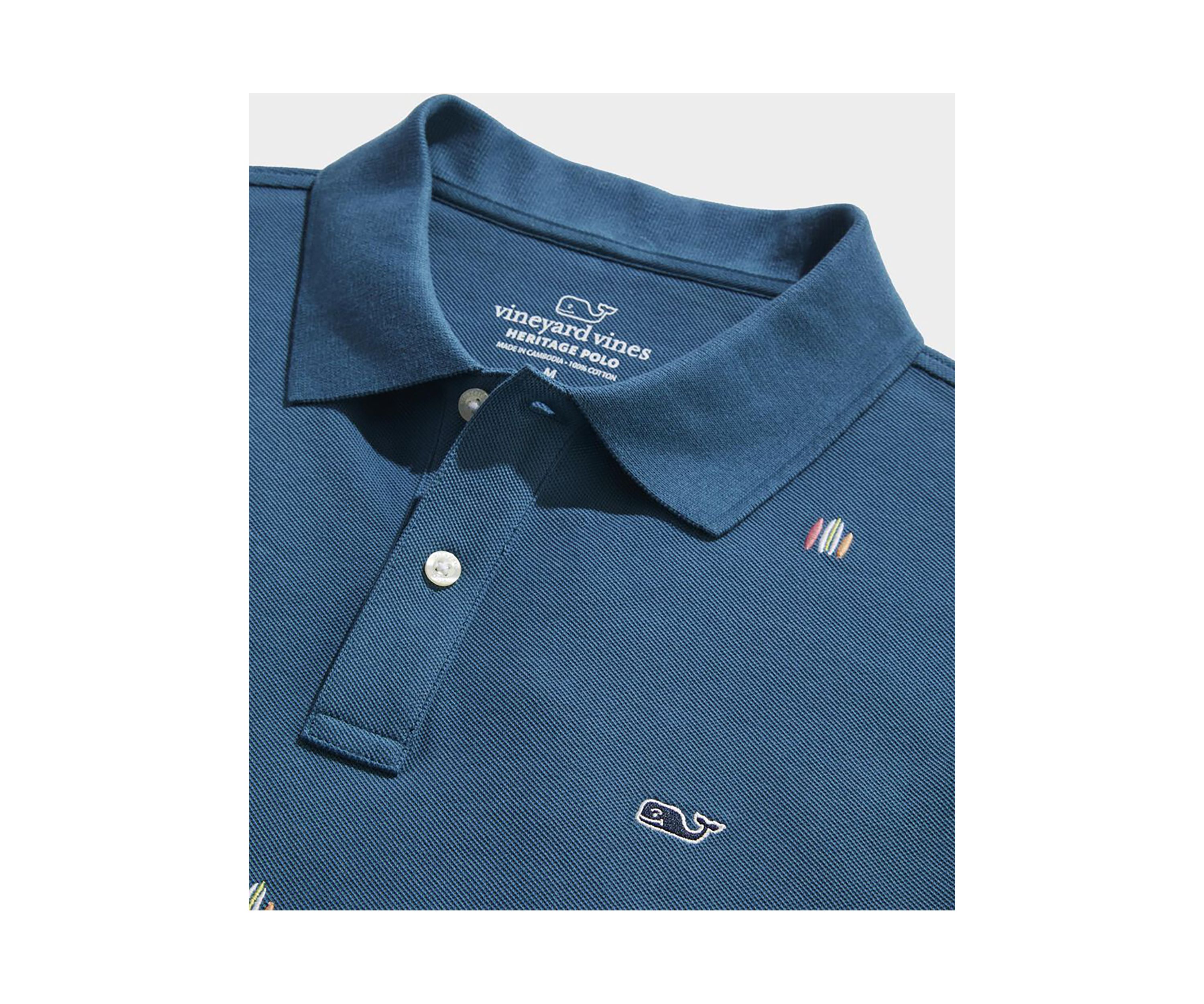 Novelty Embroidered Heritage Pique Polo