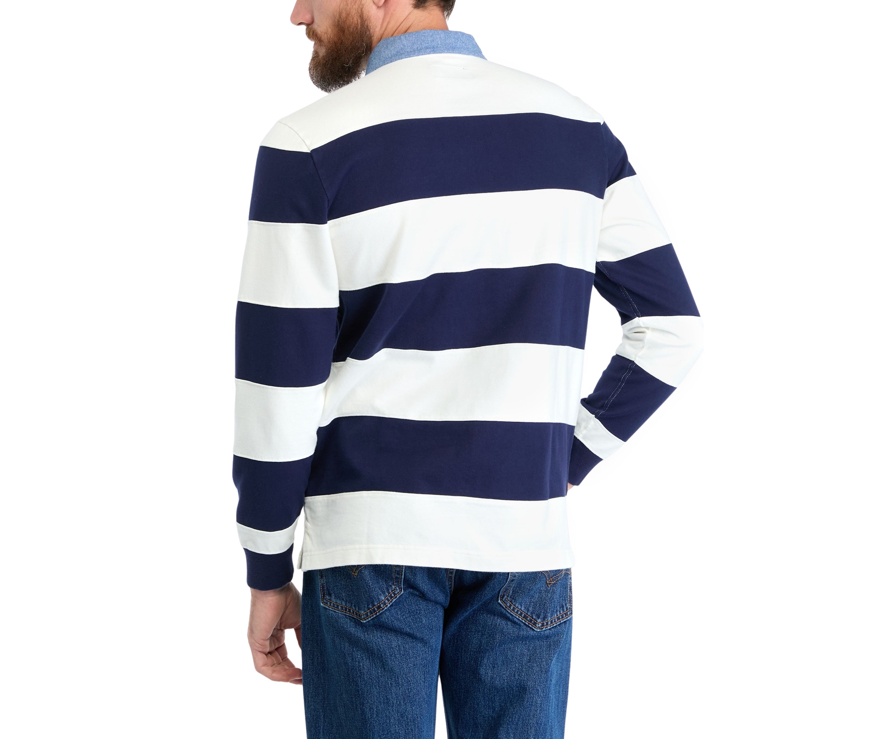 Mens Pieced Stripe Rugby Shirt