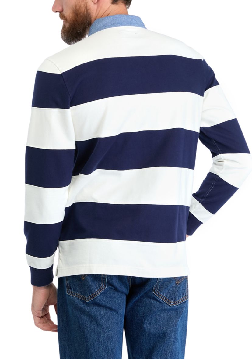 Mens Pieced Stripe Rugby Shirt
