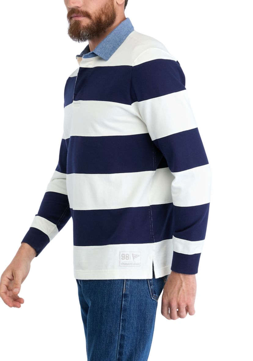 Mens Pieced Stripe Rugby Shirt