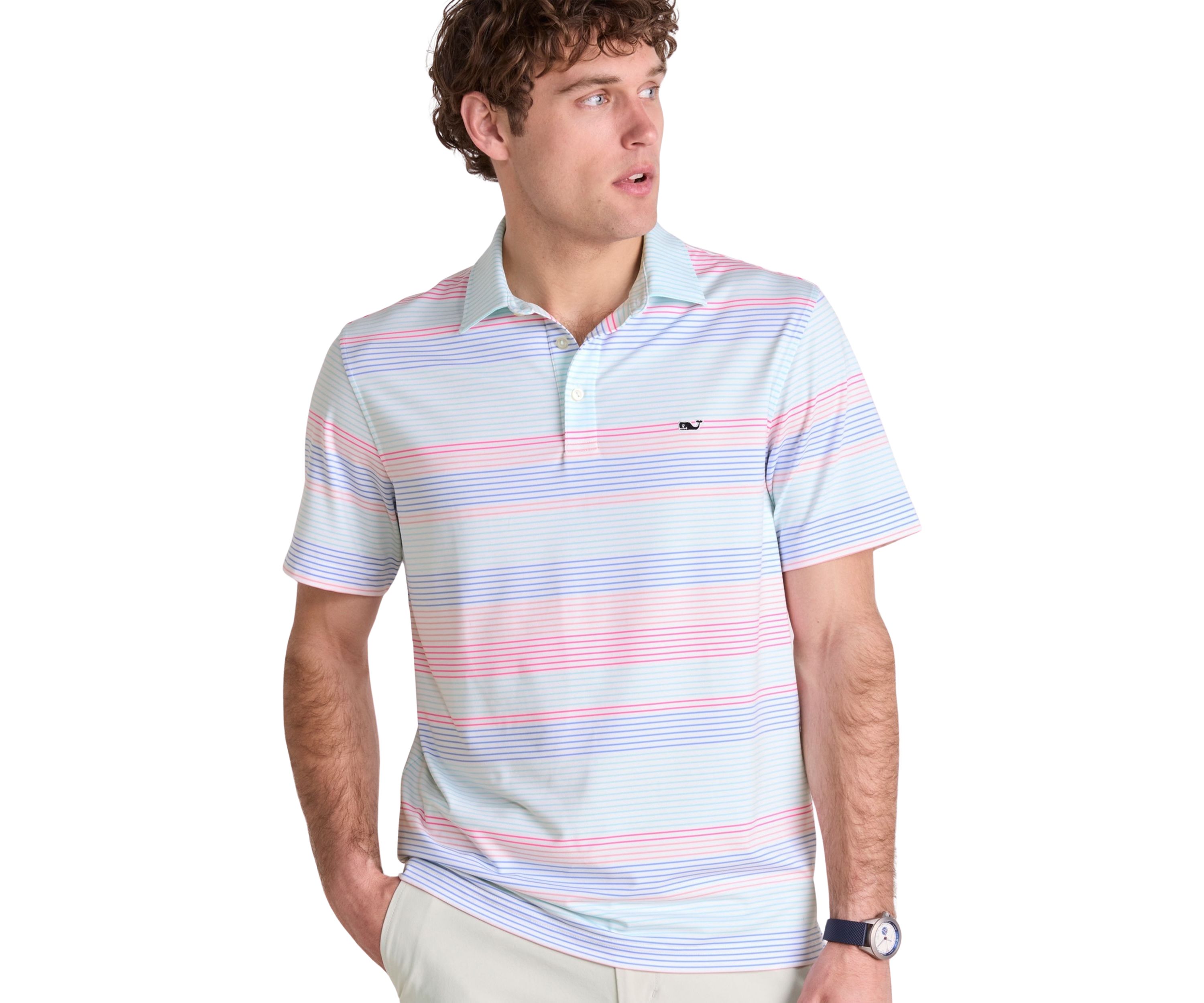 Mens Harborview Engineer Stripe Sankaty Polo Shirt