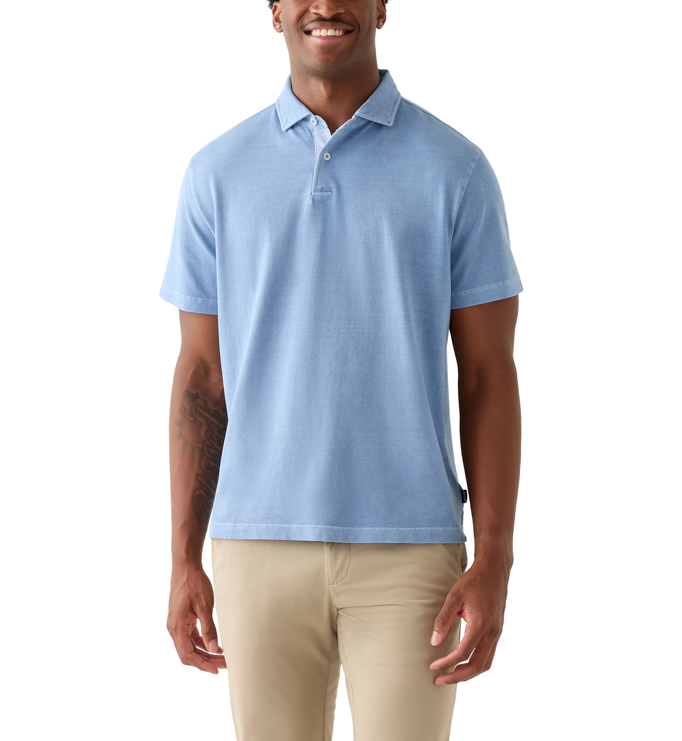 Mens Lived-In Pique Polo Shirt