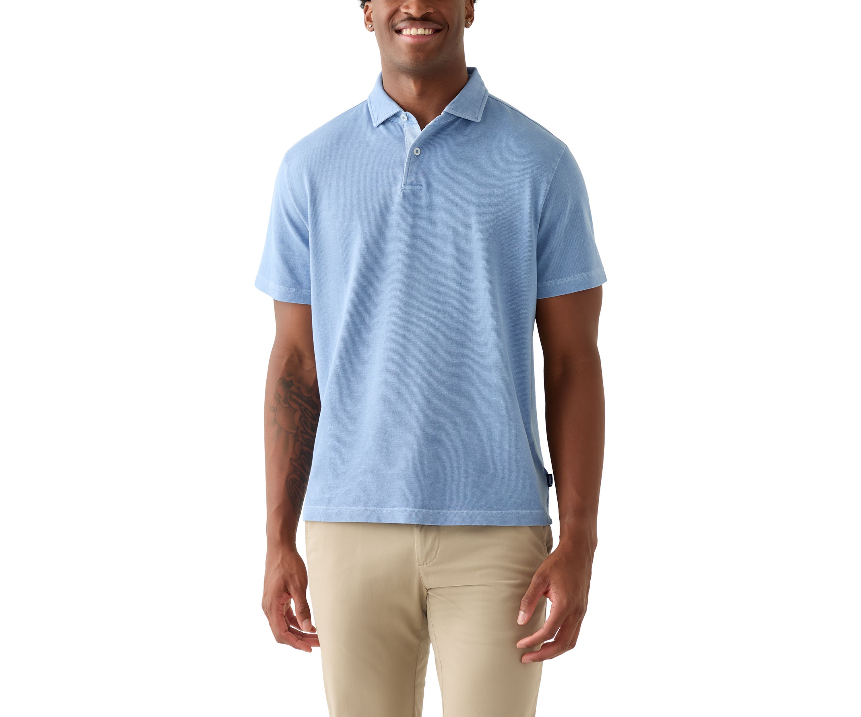 Mens Lived-In Pique Polo Shirt