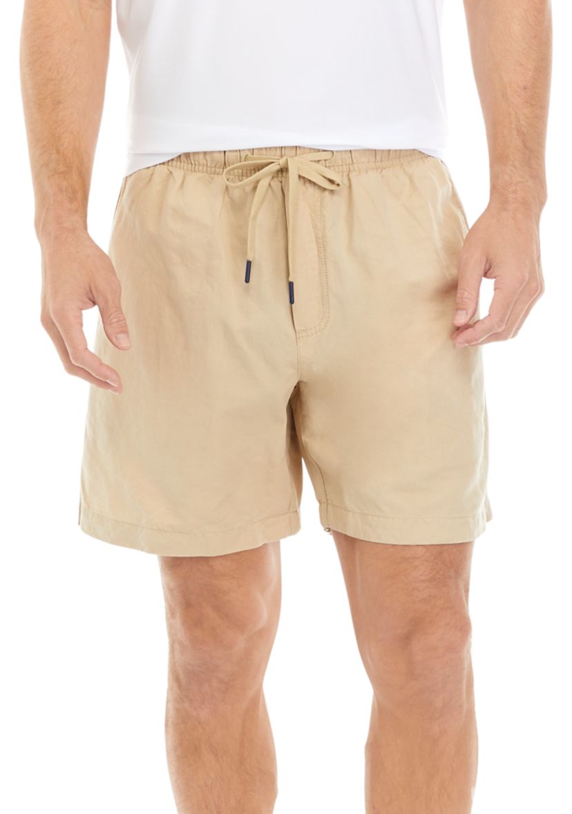 Mens 7 Linen Cotton Blend Shorts