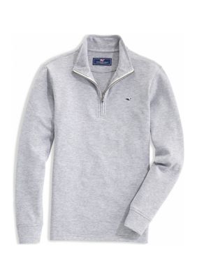 Boston Red Sox Vineyard Vines Saltwater Quarter-Zip Tri-Blend Pullover Top  - Navy