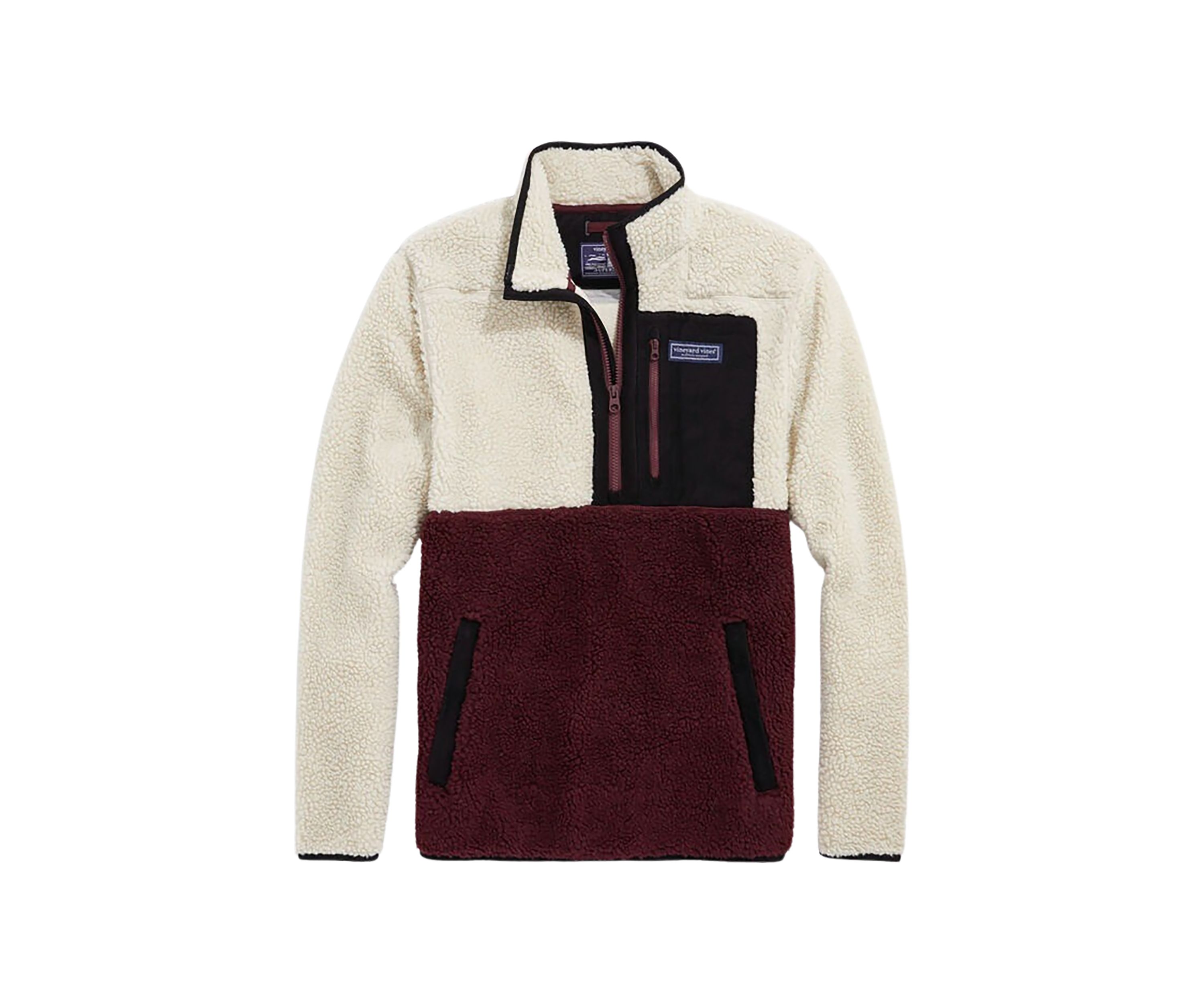 Mens Color Blocked Sherpa SuperShep Quarter Zip Jacket