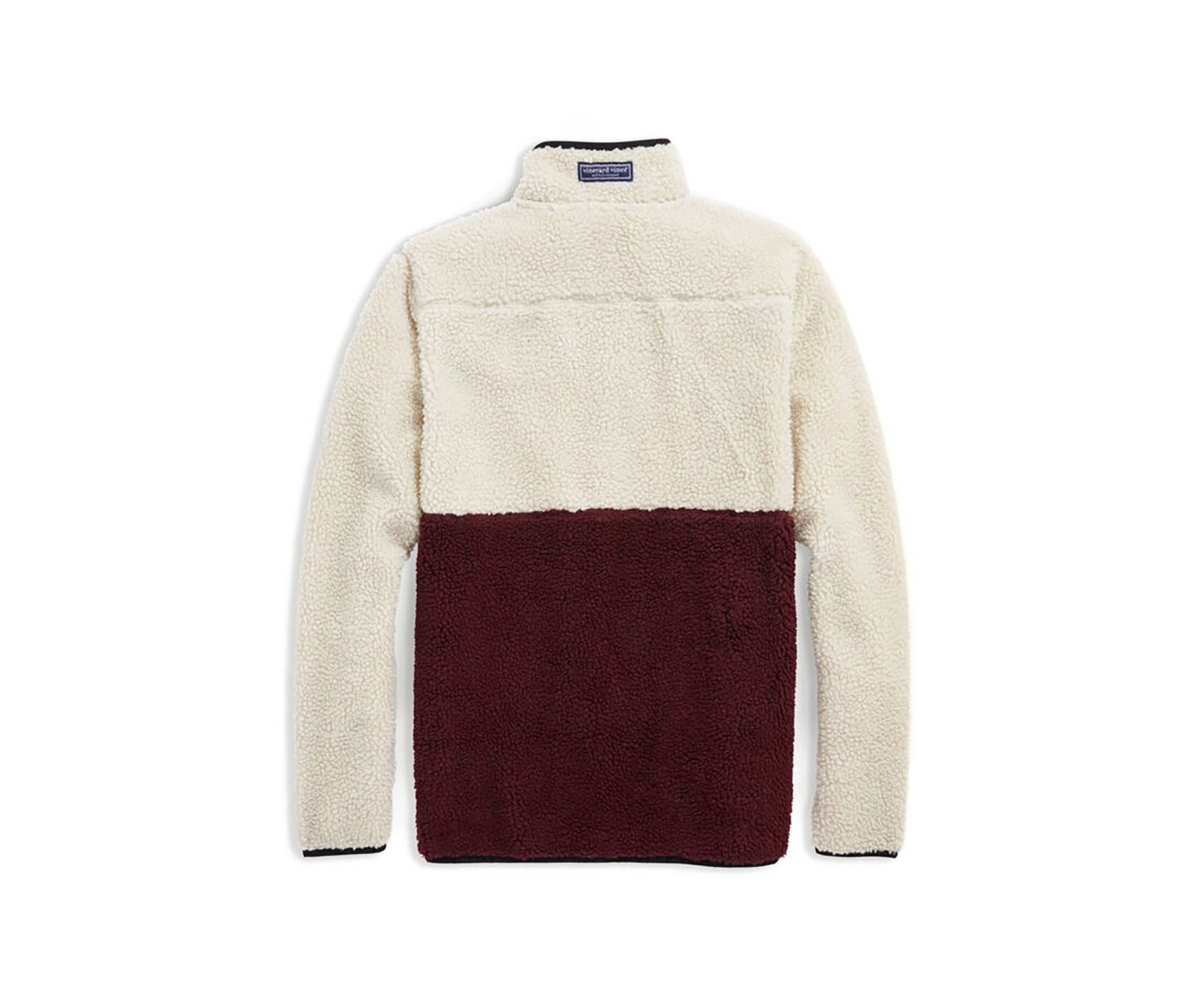 Mens Color Blocked Sherpa SuperShep Quarter Zip Jacket