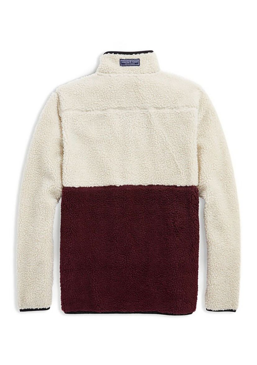 Mens Color Blocked Sherpa SuperShep Quarter Zip Jacket