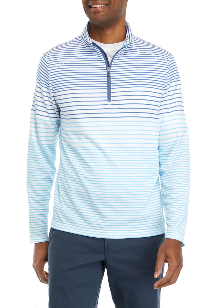 Mens Striped Sankaty Quarter Zip Shirt
