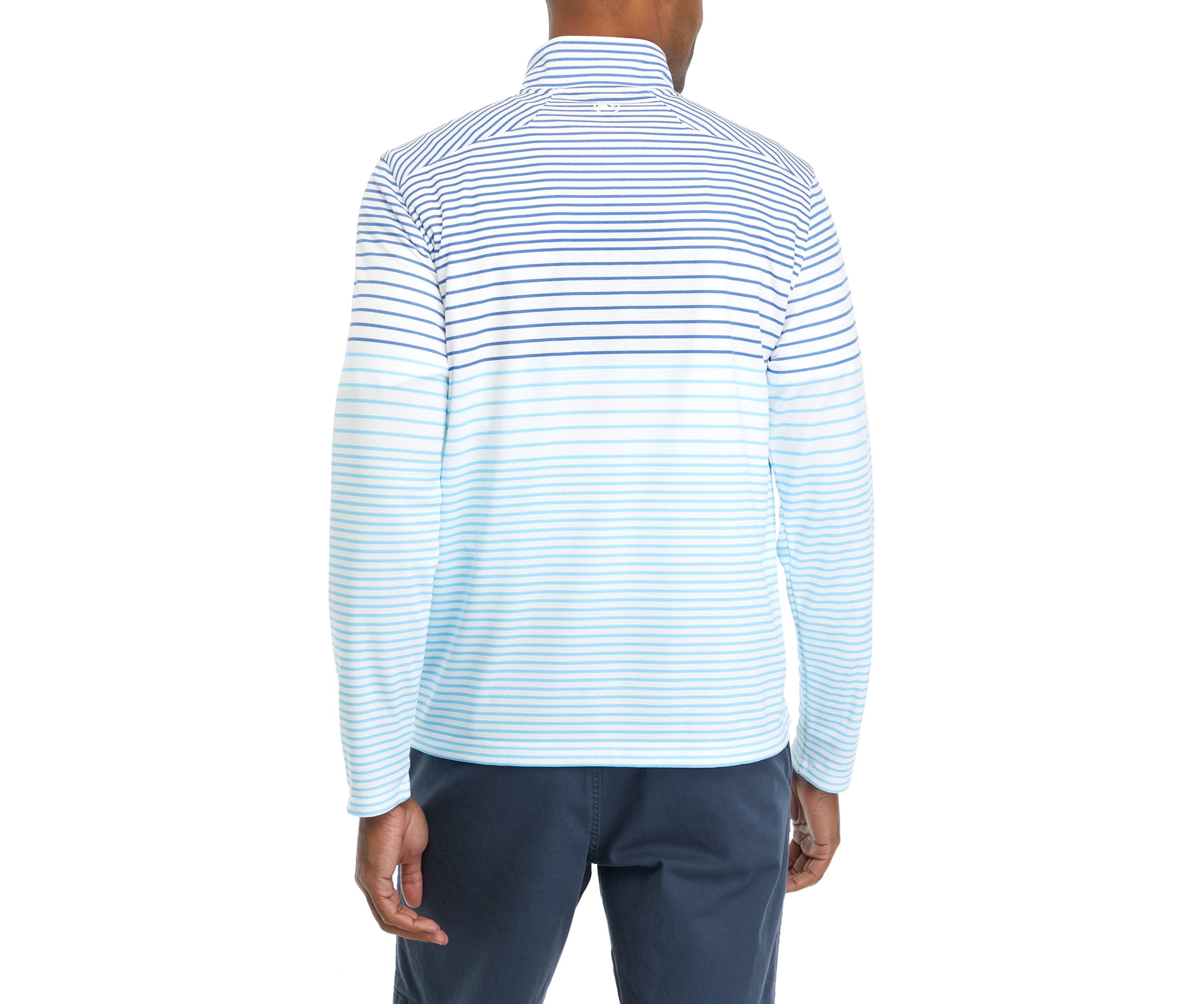 Mens Striped Sankaty Quarter Zip Shirt