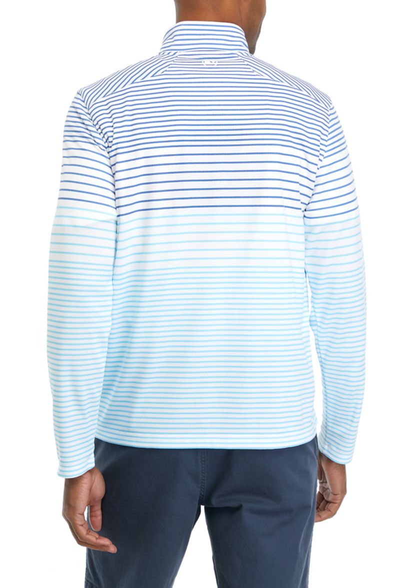 Mens Striped Sankaty Quarter Zip Shirt
