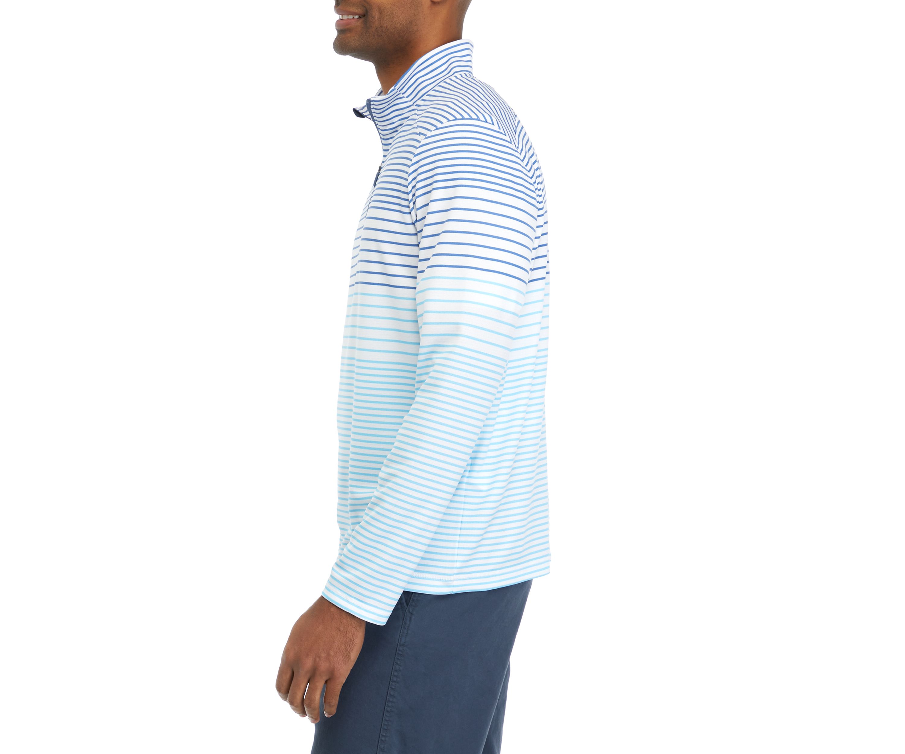 Mens Striped Sankaty Quarter Zip Shirt