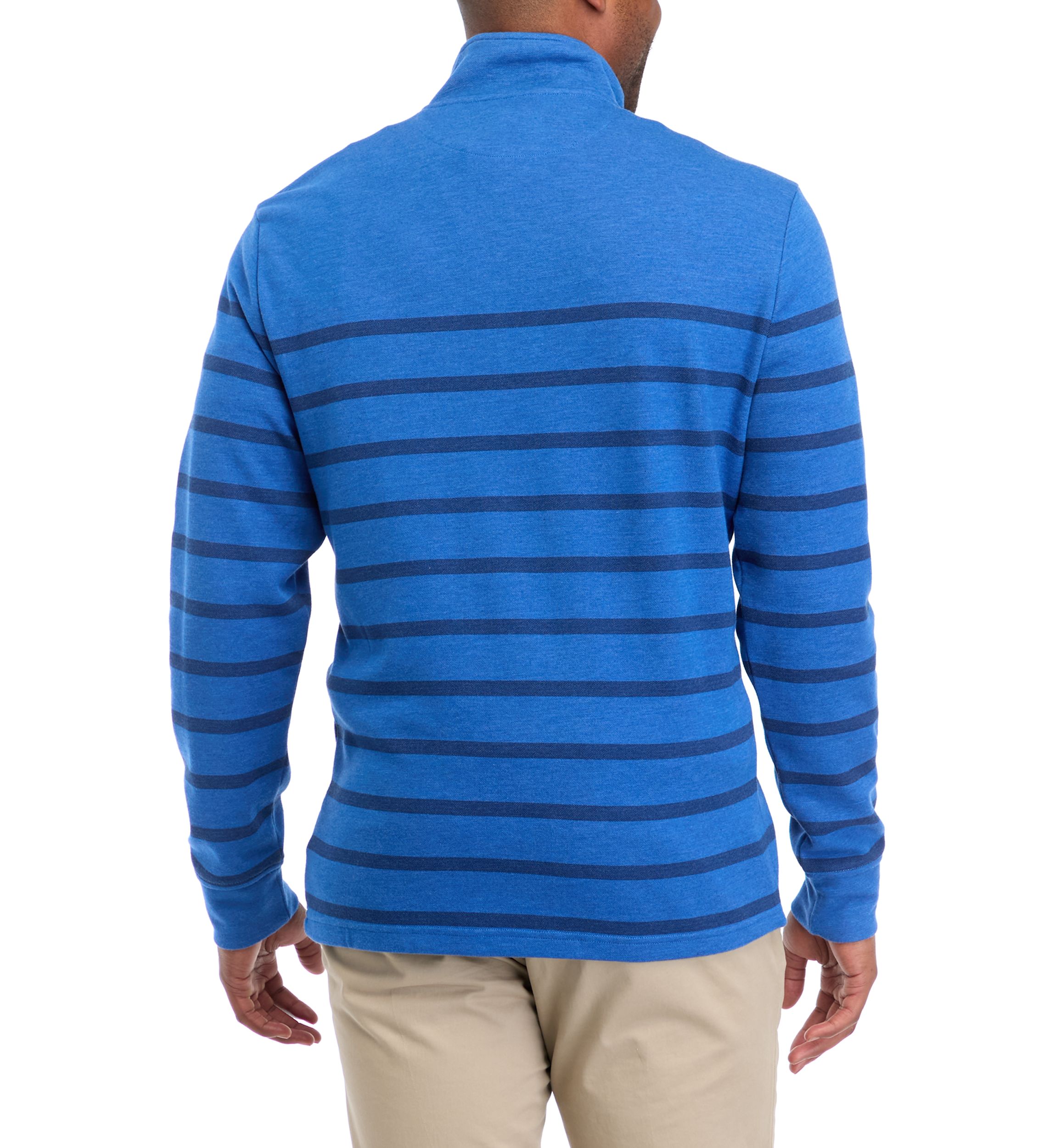 Mens Breton Stripe Saltwater 1/4 Zip Sweater