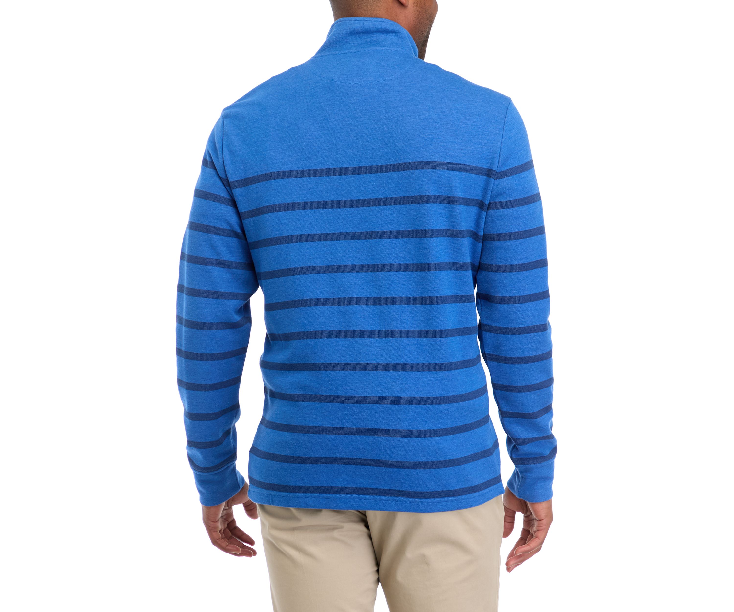 Mens Breton Stripe Saltwater 1/4 Zip Sweater