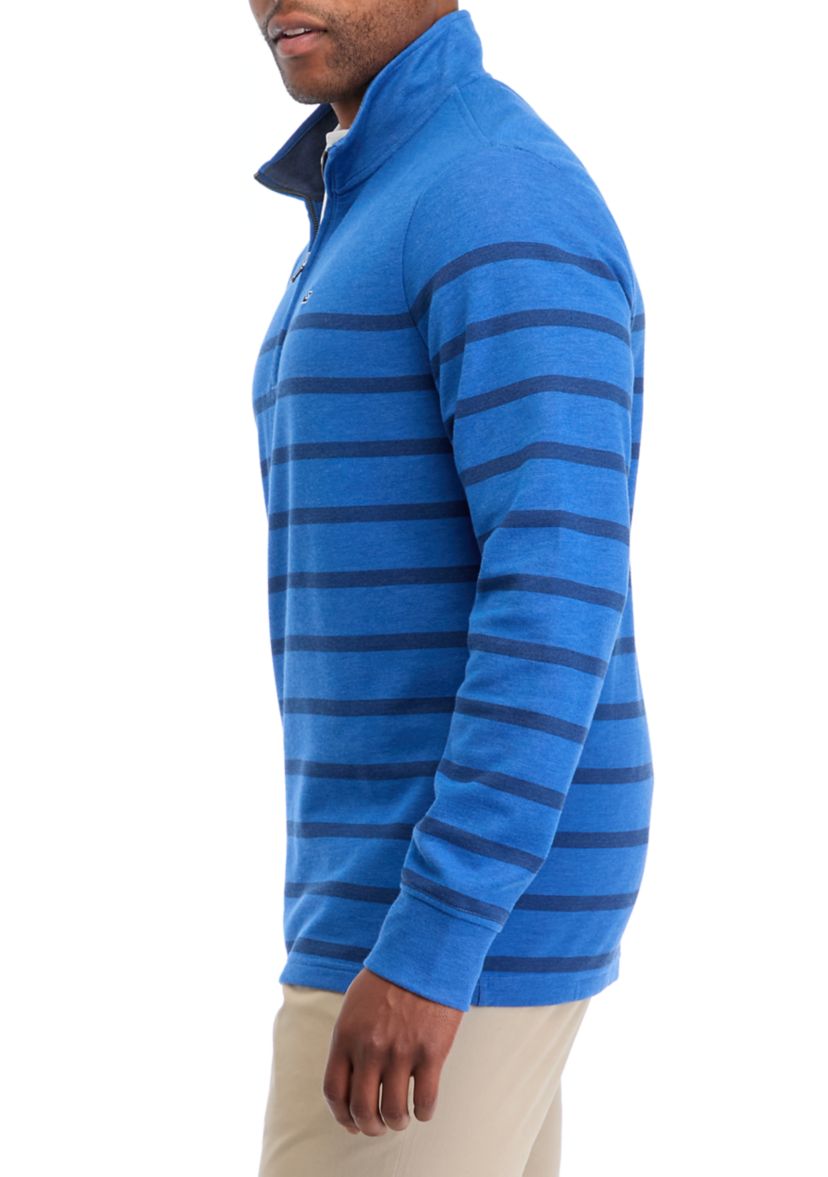 Mens Breton Stripe Saltwater 1/4 Zip Sweater