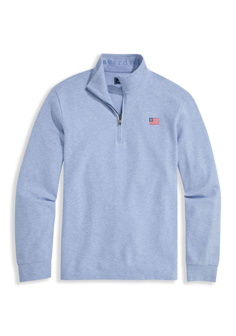 Vineyard Vines Men's Americana Saltwater 1/4 Zip Hoodie | Belk