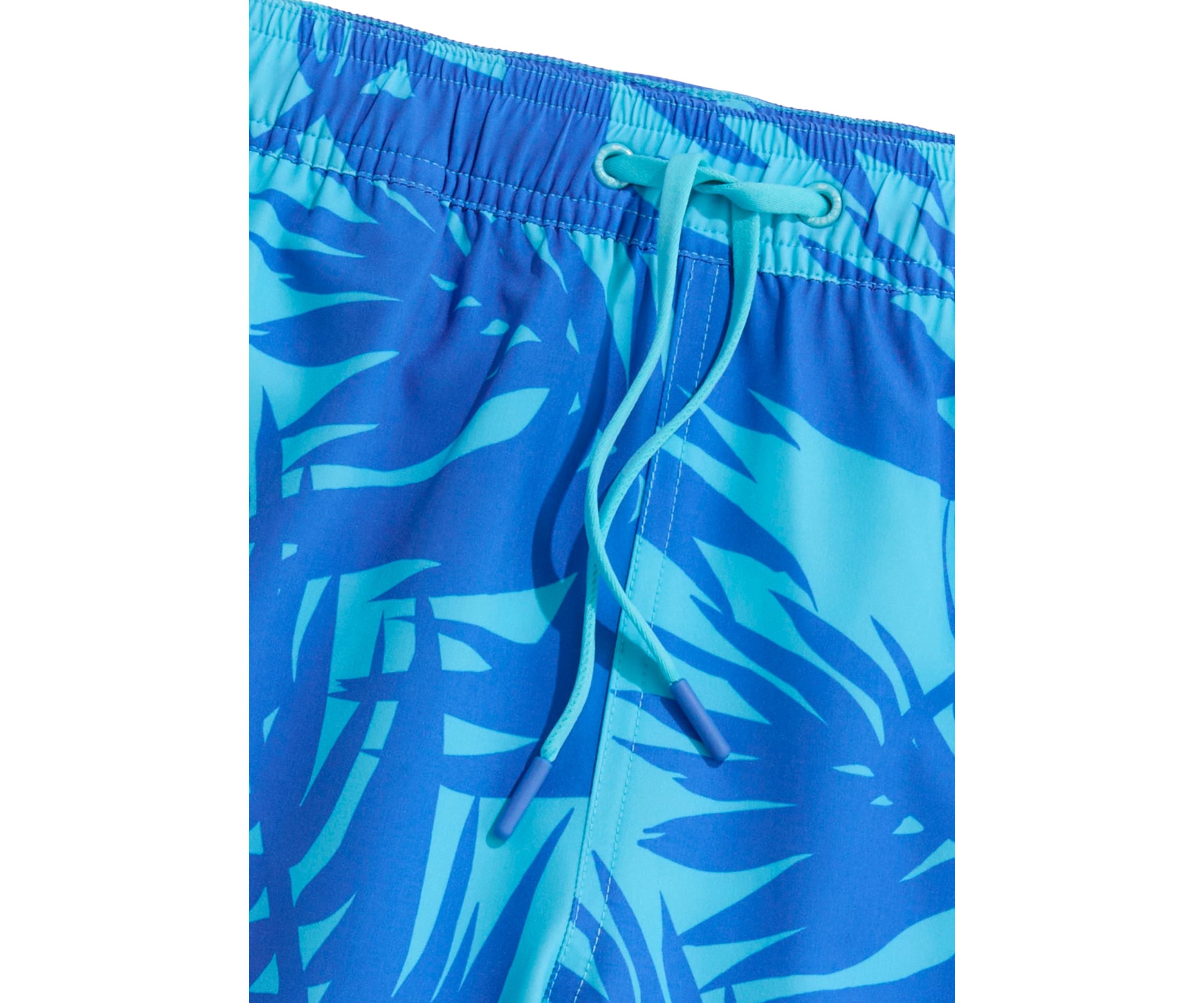 Printed Piped Swim Trunks 