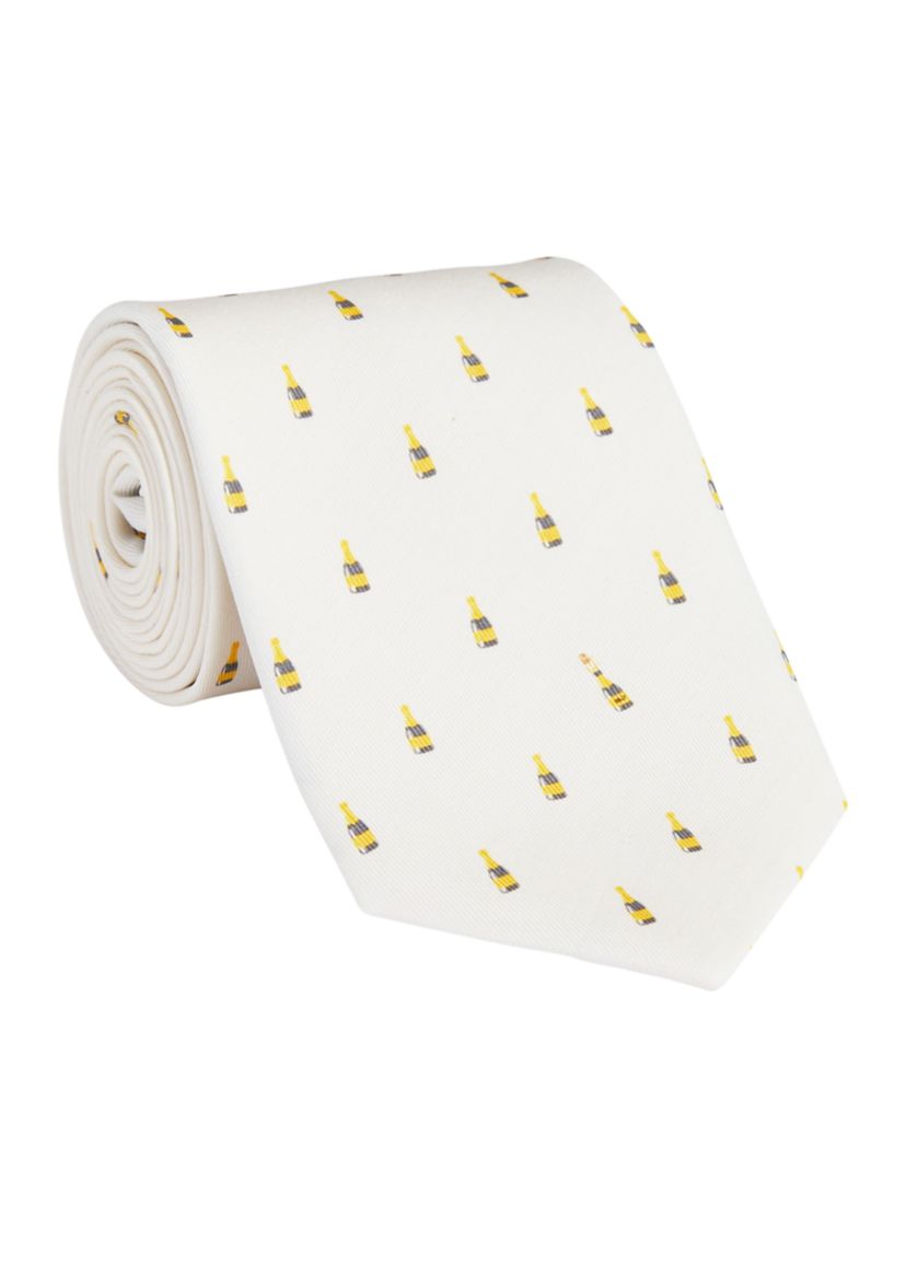 Mens Champagne Bottles Silk Tie
