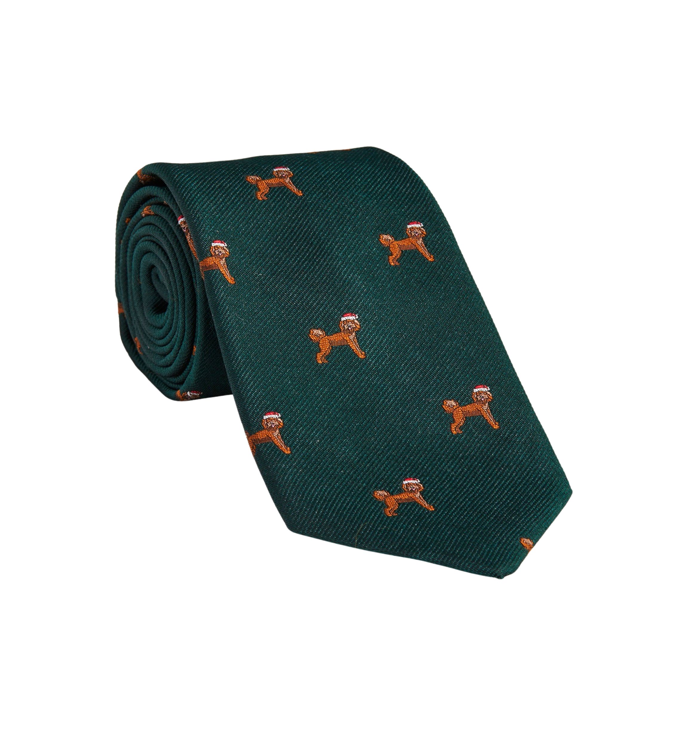 Mens Fa La La Labradoodle Woven Kennedy Tie