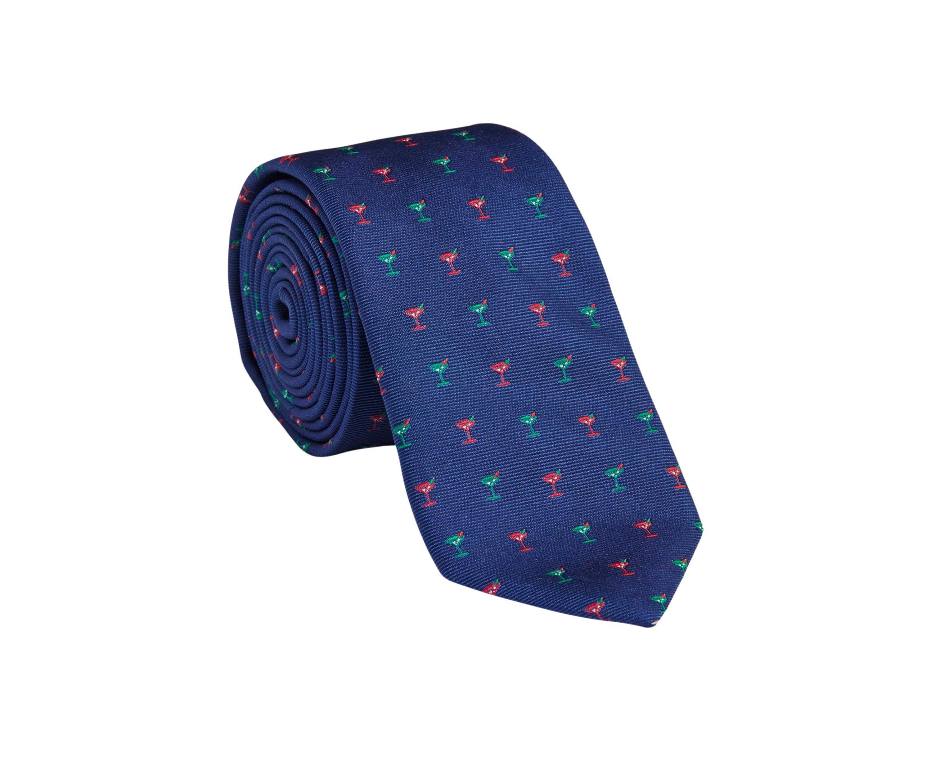 Mens Holiday Martinis Woven Kennedy Tie