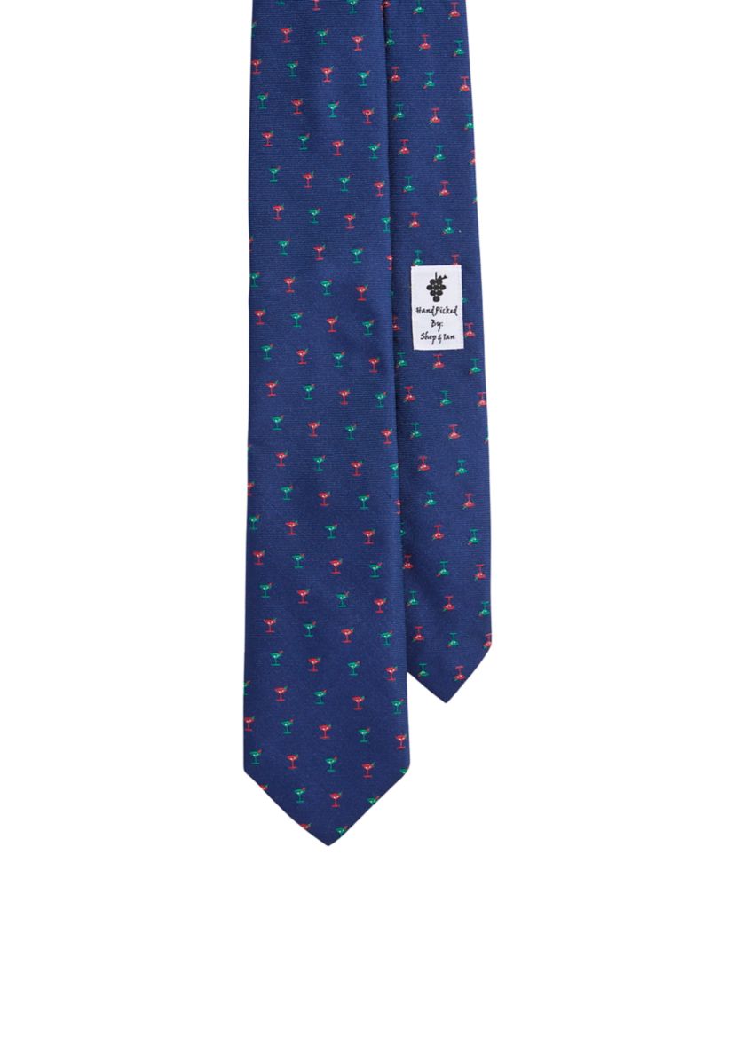 Mens Holiday Martinis Woven Kennedy Tie