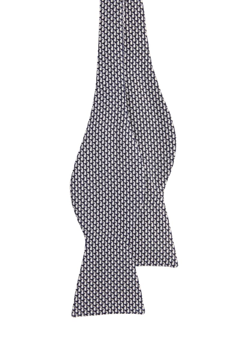 Micro Whale Printed Bowtie