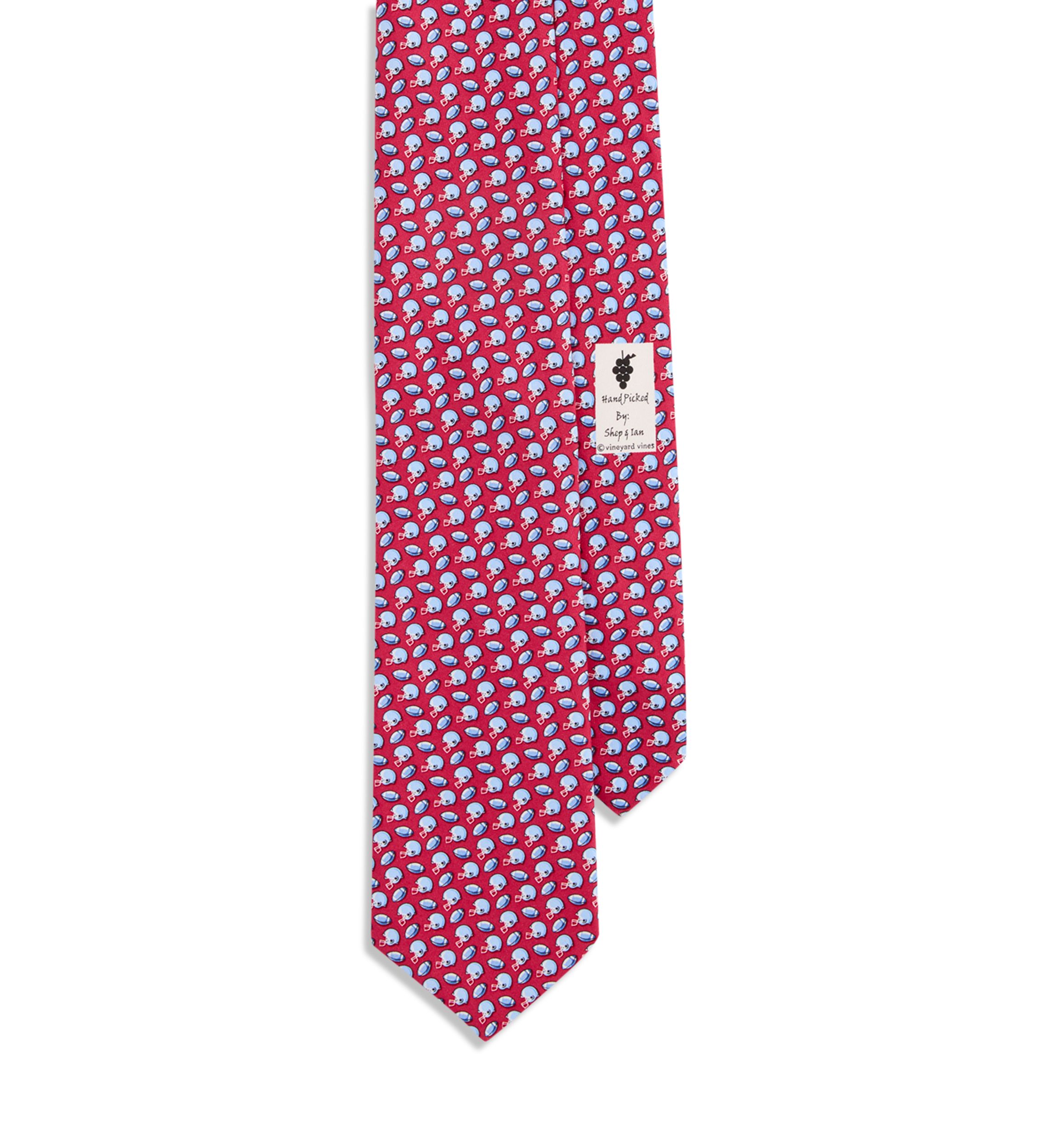 Tossed Football and Helmet Print Tie 