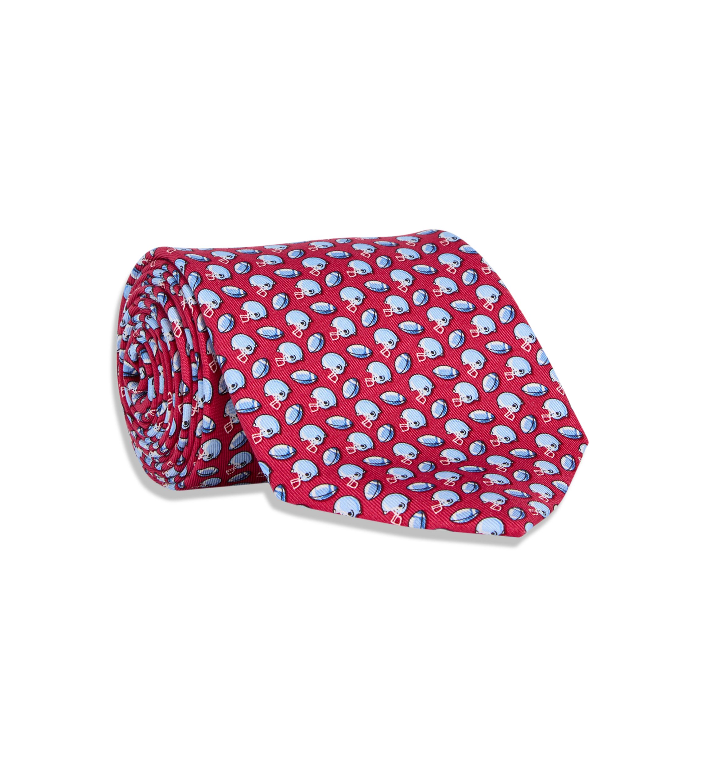 Tossed Football and Helmet Print Tie 