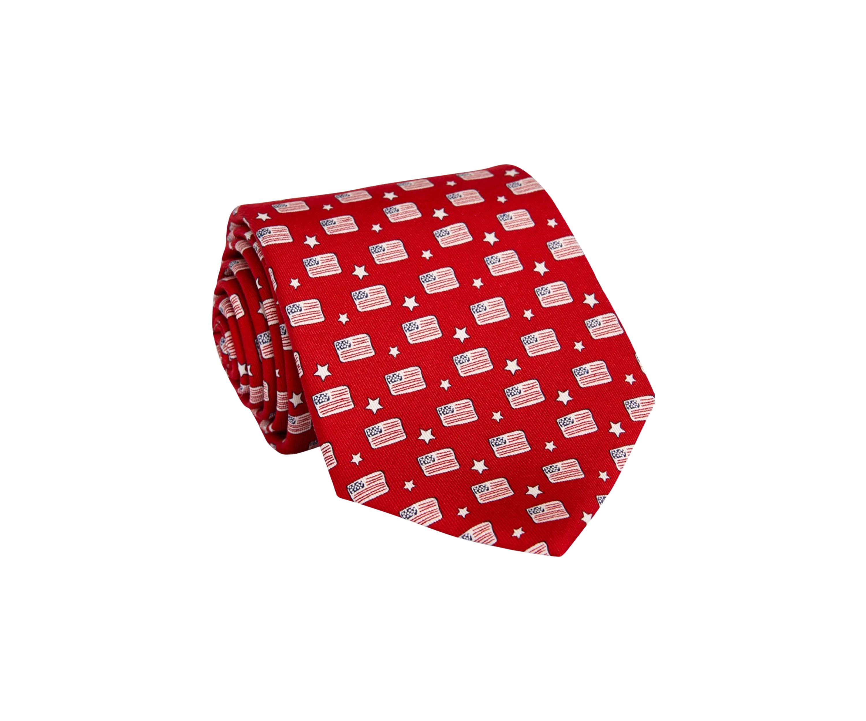 Flags and Stars Printed Tie