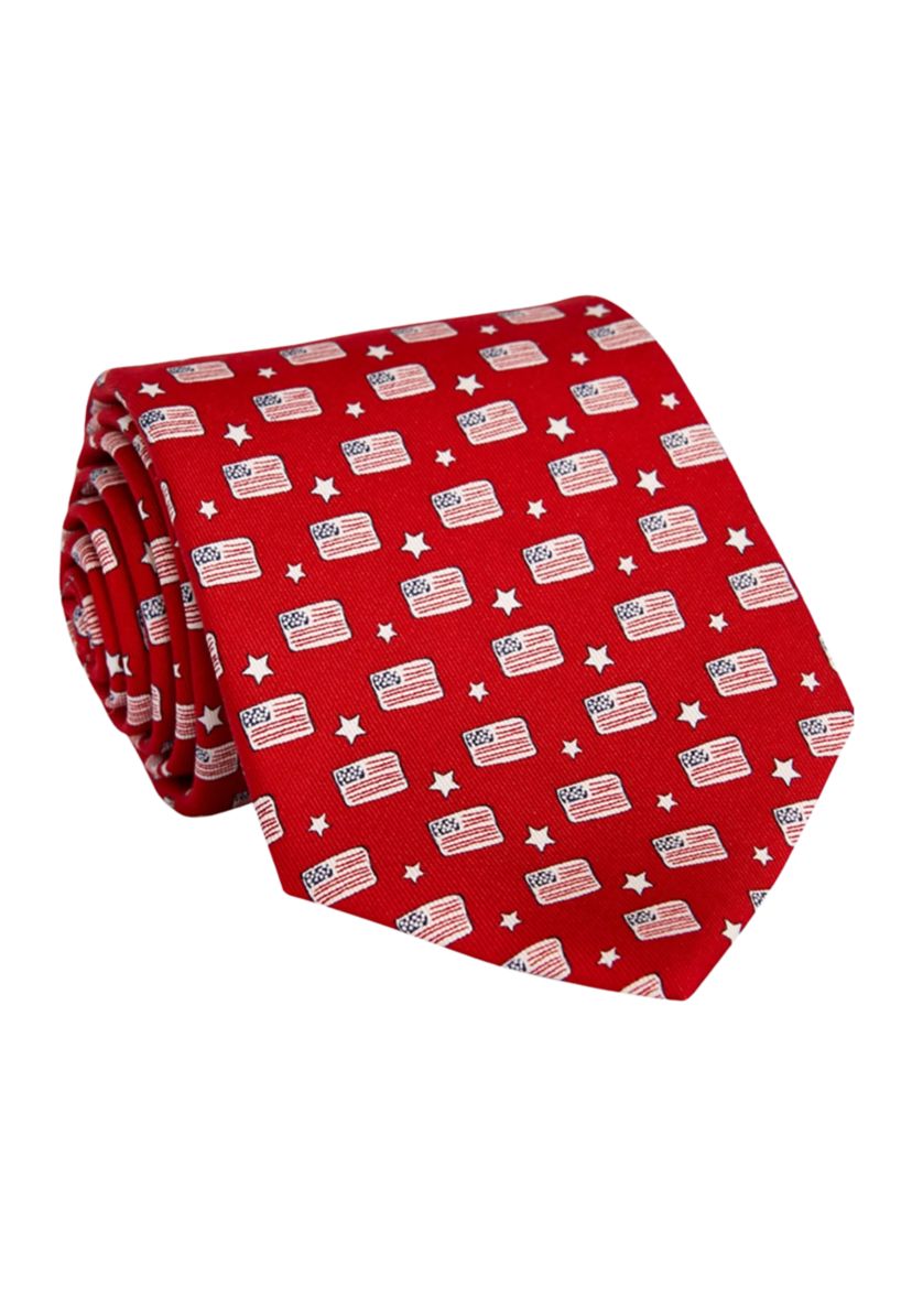 Flags and Stars Printed Tie